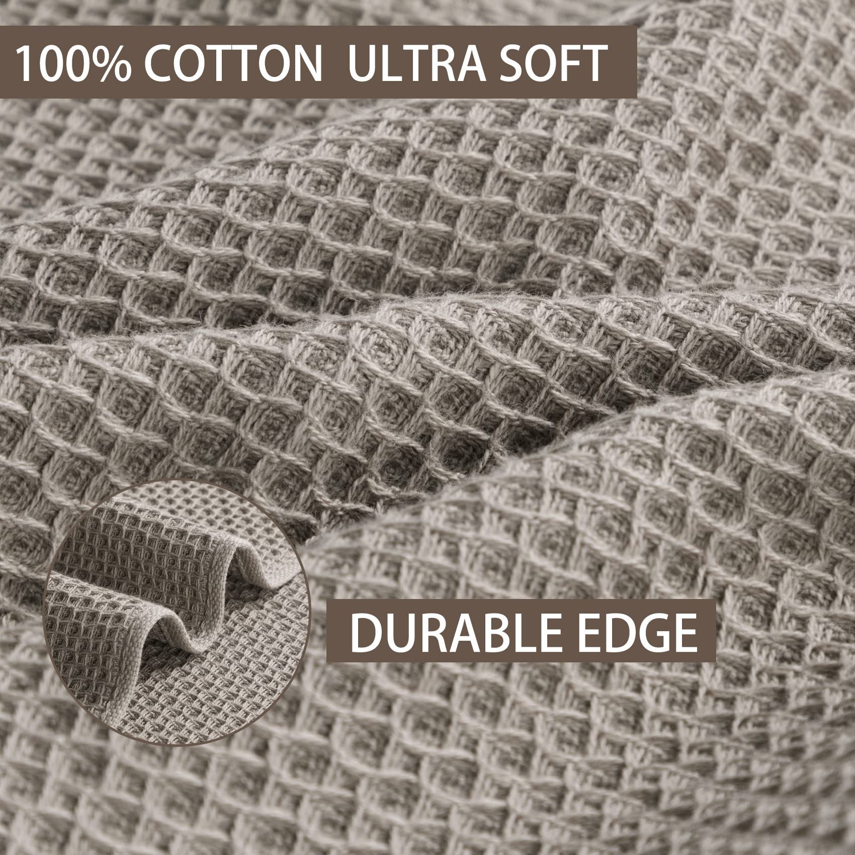 Joybest Cotton Kitchen Dish Cloths, 8-Pack Waffle Weave Ultra Soft Absorbent Dish Towels Washcloths Quick Drying Dish Rags, 12X1