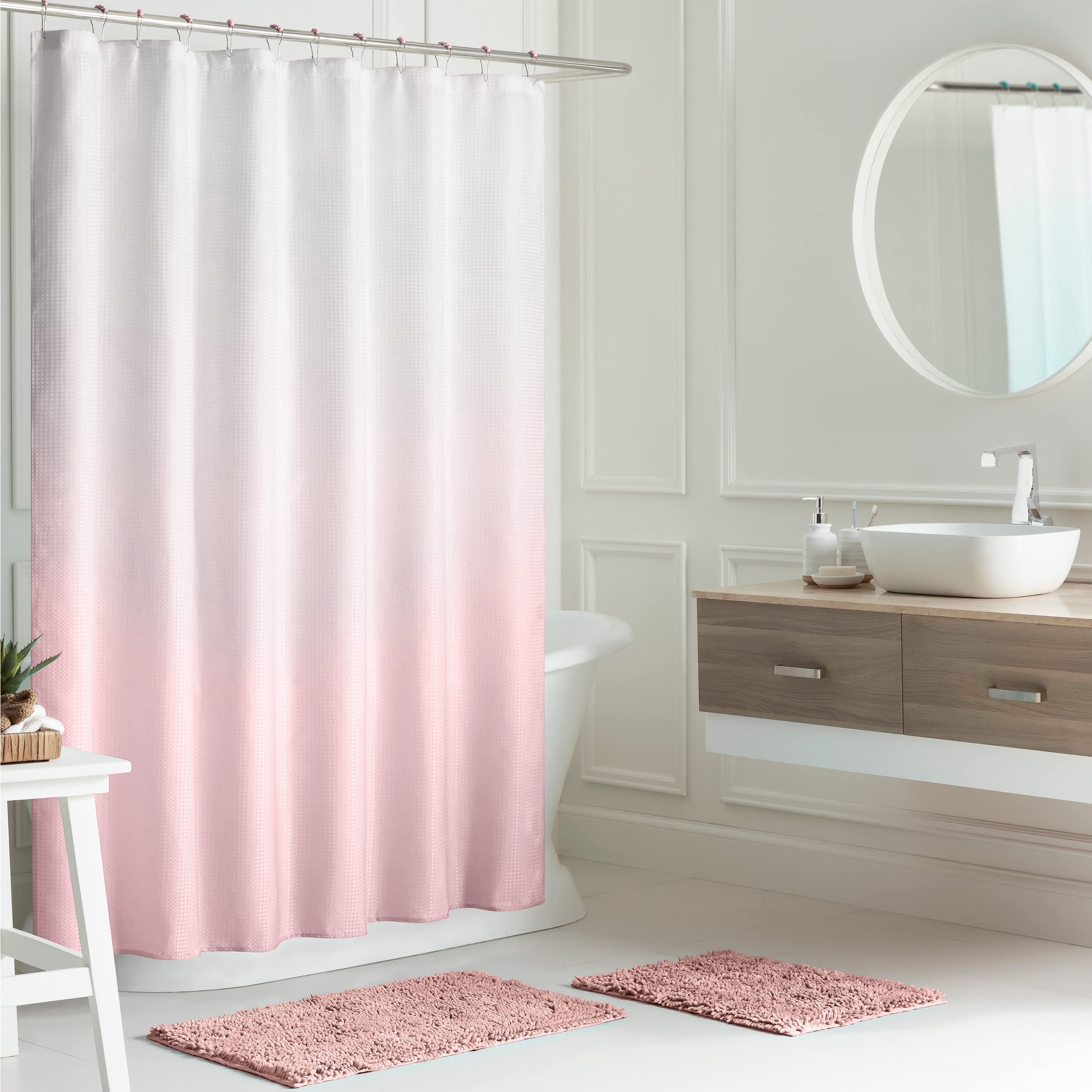 Creative Home Ideas Pink Bathroom Sets With Shower Curtain And Rugs| Shower Curtain Sets With Rugs Includes Shower Curtain, Line