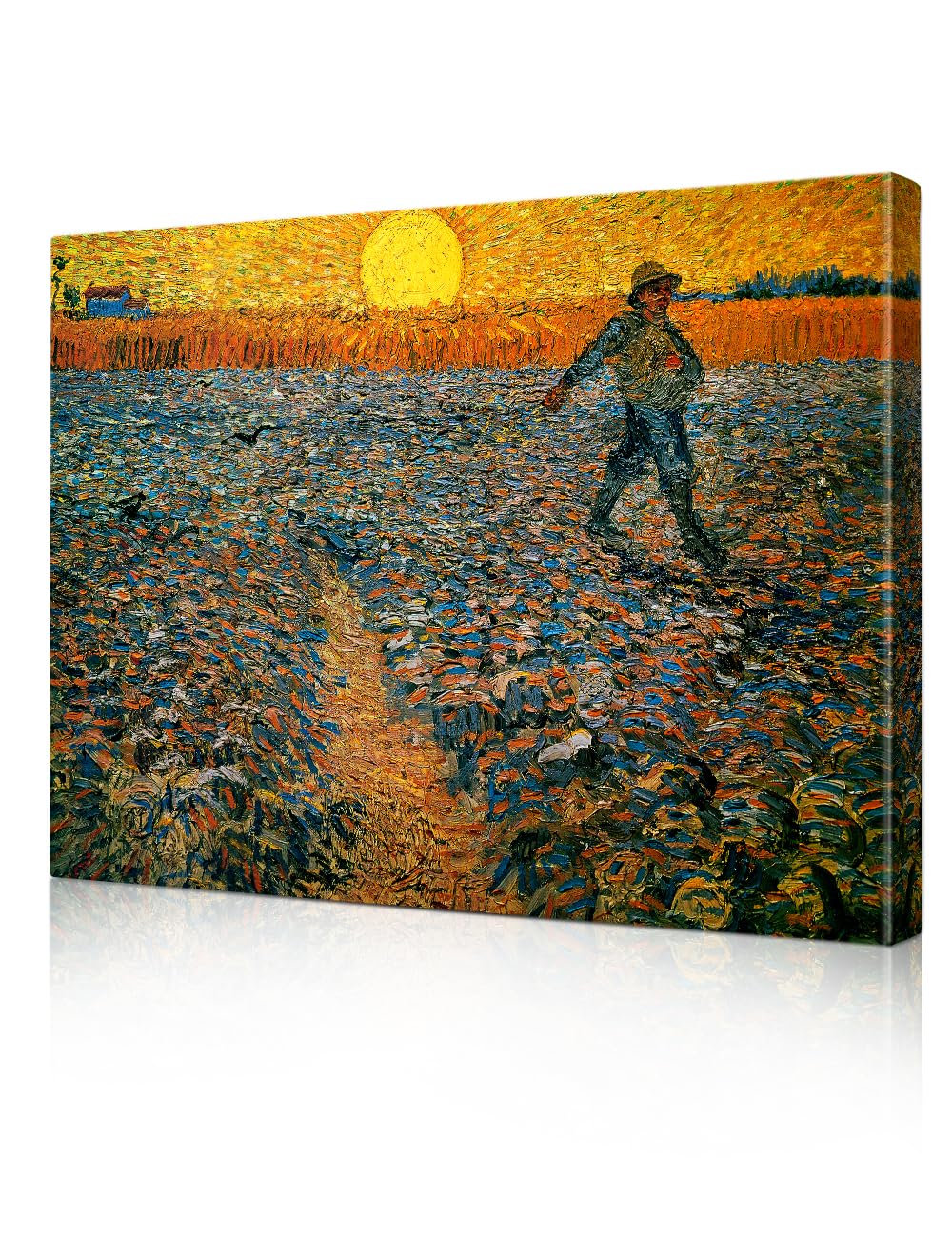 Decorarts - The Sower, Vincent Van Gogh Reproductions. Oversize Giclee Canvas Print Wall Art For Home Wall Decor. 40X30X1.5 In