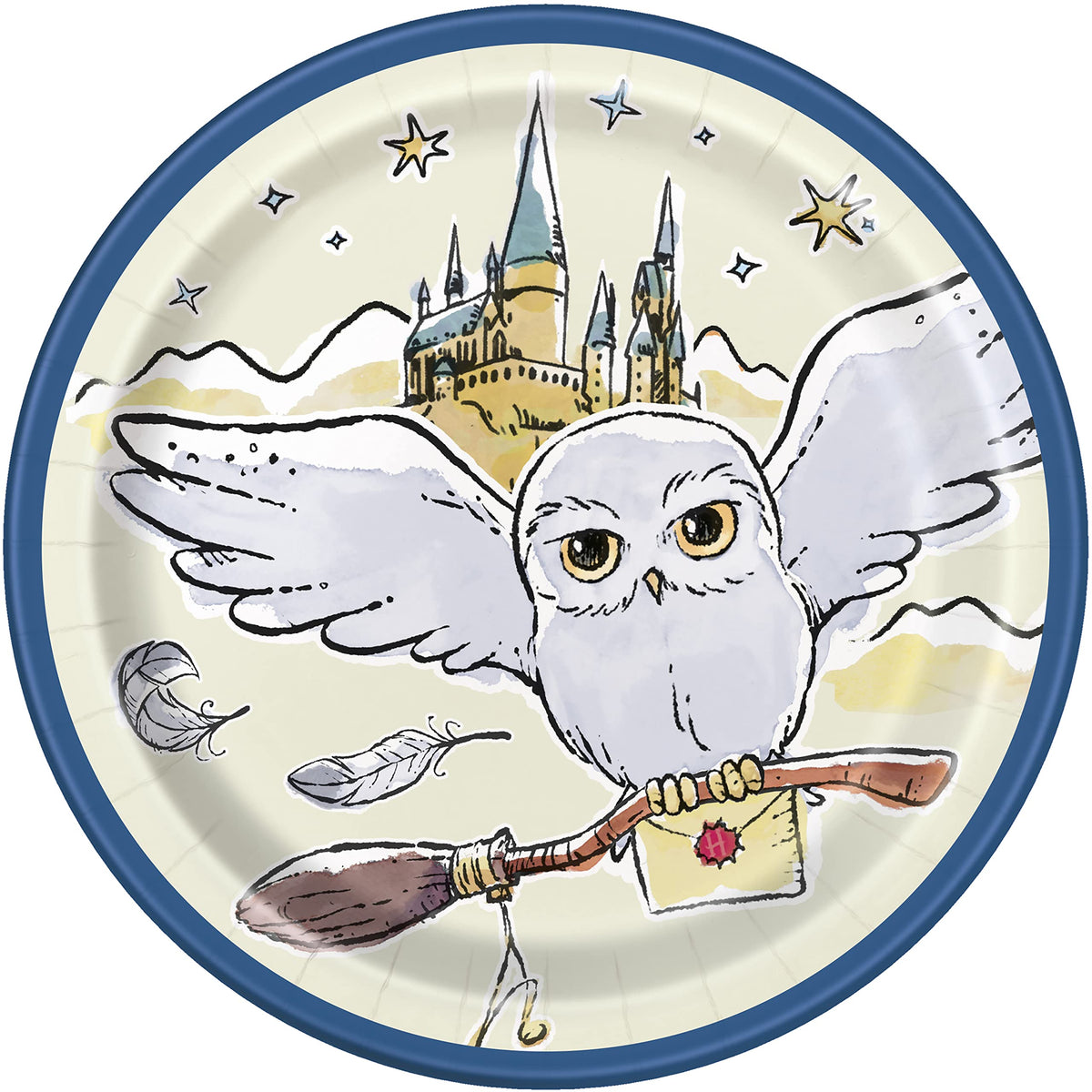 Unique Harry Potter Round Dessert Plates - 7'' | Magical Multicolor Design, Perfect Party Supplies For Birthday Celebrations & T