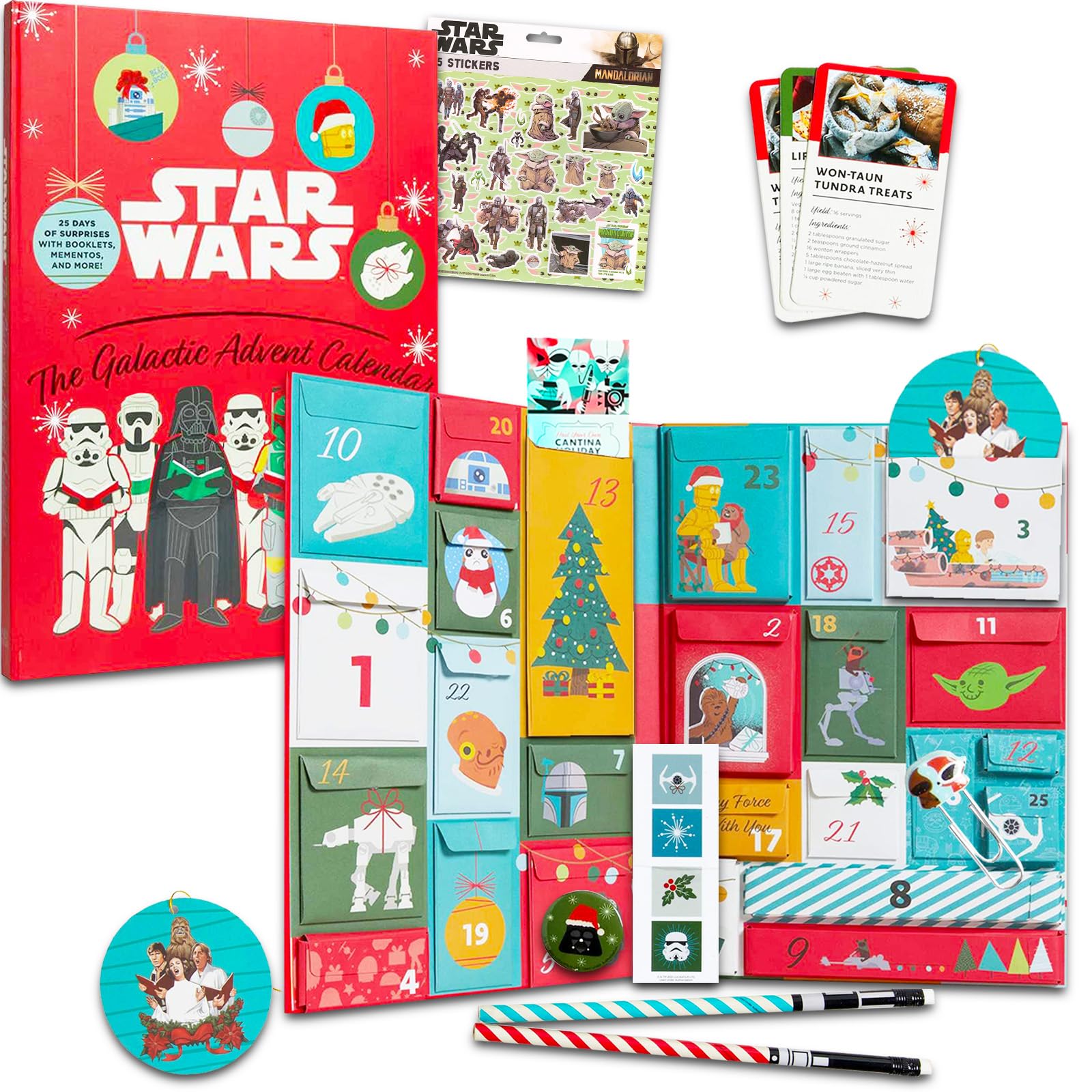 Star Wars 2025 Advent Calendar Countdown to Christmas - 25 Day Advent Calendar with Ornaments, Trinkets, Prizes, More | Mandalor