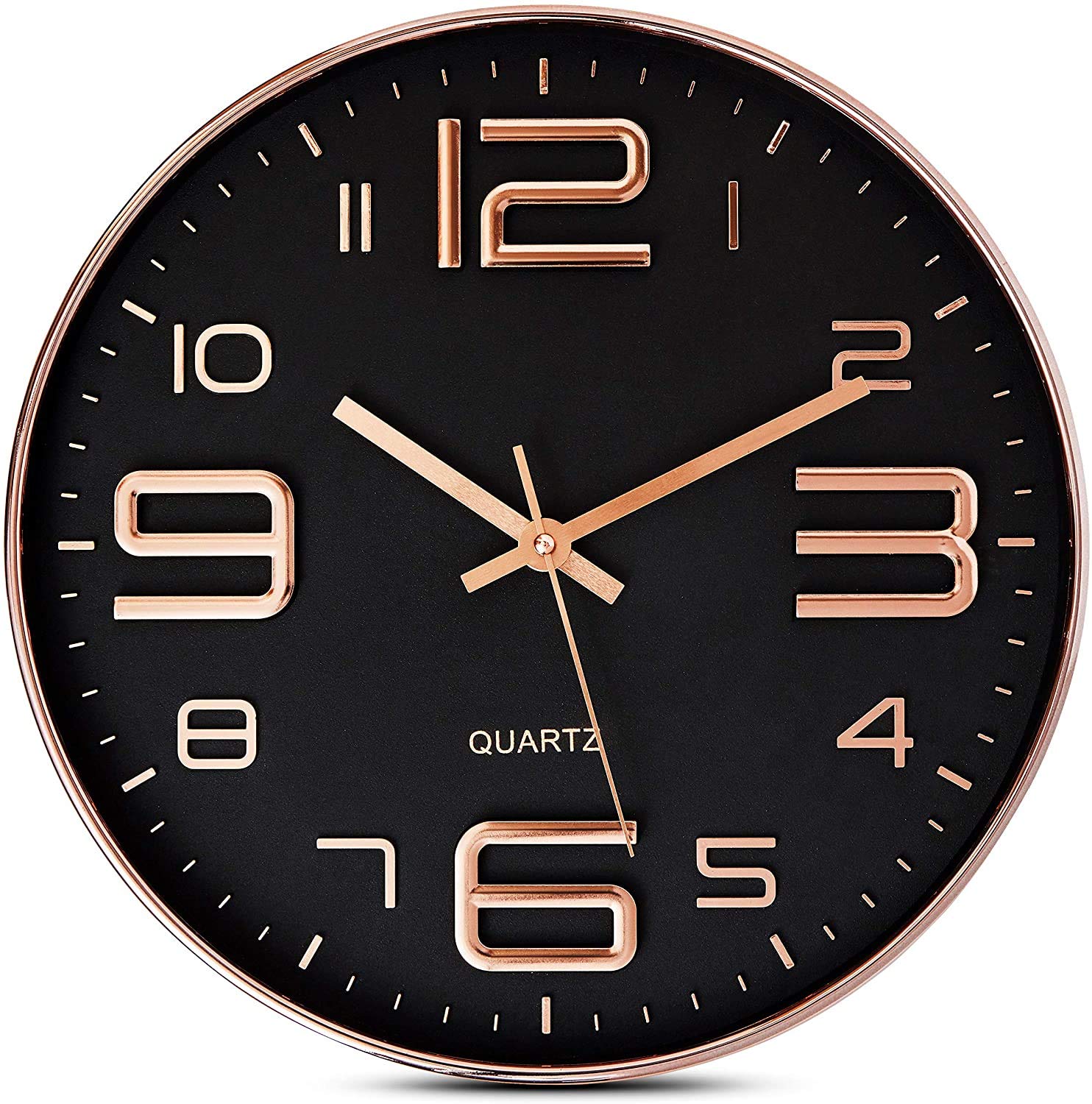 Star Work Simple Round Silent Wall Clock For Home 34 Cm, 1 To 12 Number
