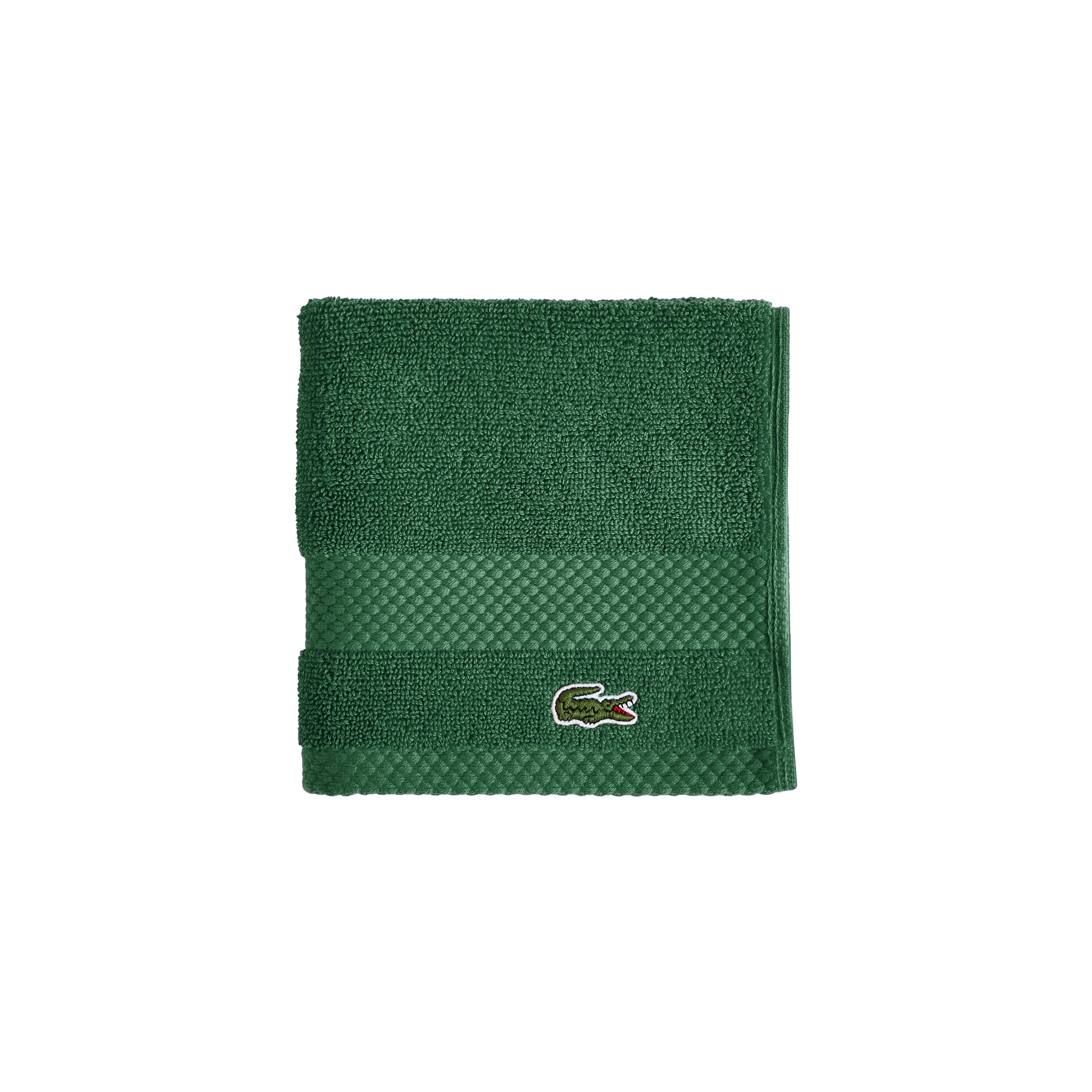 Lacoste Heritage Supima Cotton Wash Cloth, Croc Green, 13 X 13