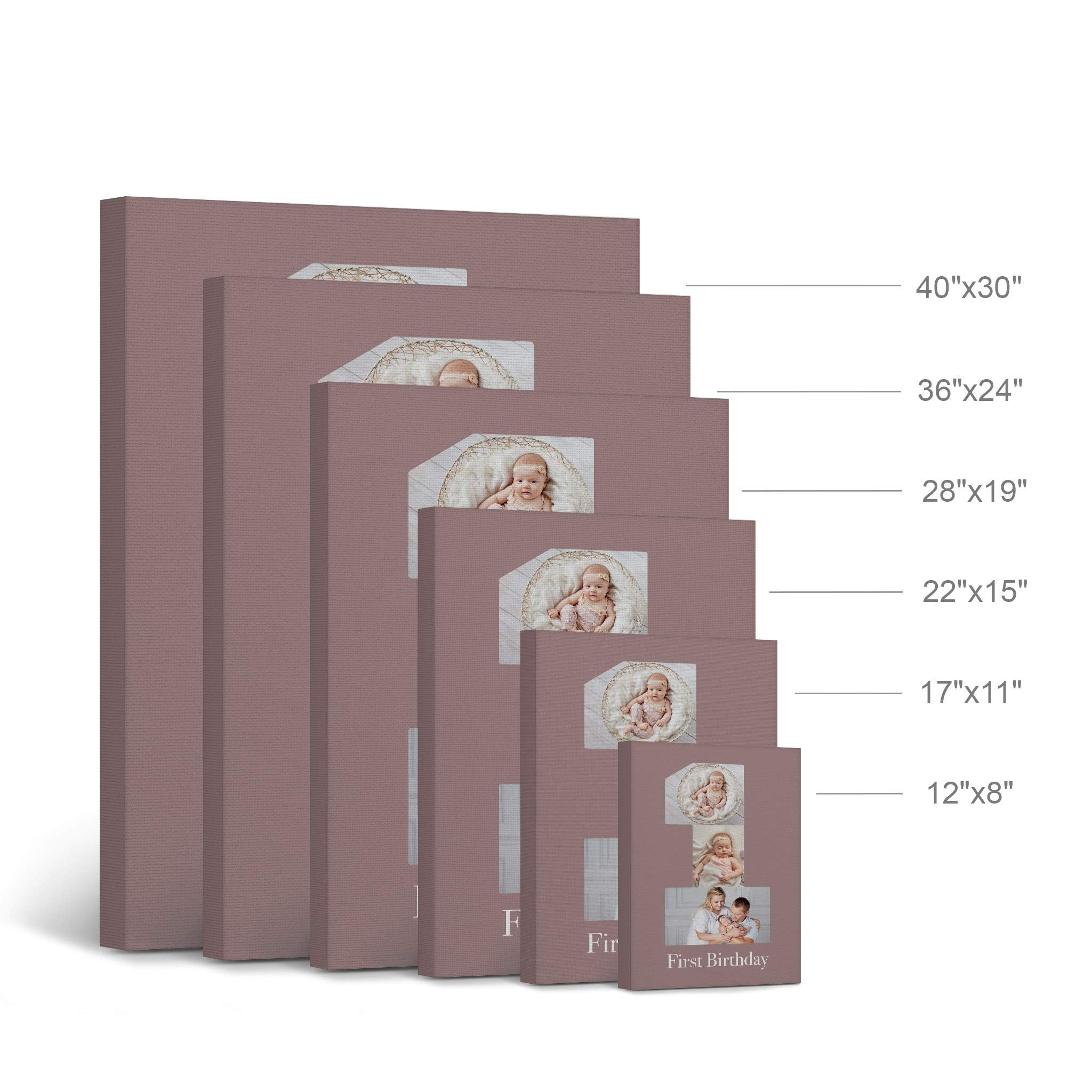 Smile Art Design Custom Photo Print Canvas Print with Your Photos Personalized Photo Upload 3 Images Collage Picture Personalized Gifts for 1 Year Old Baby Girl and Boy First Birthday - 17x11 inches