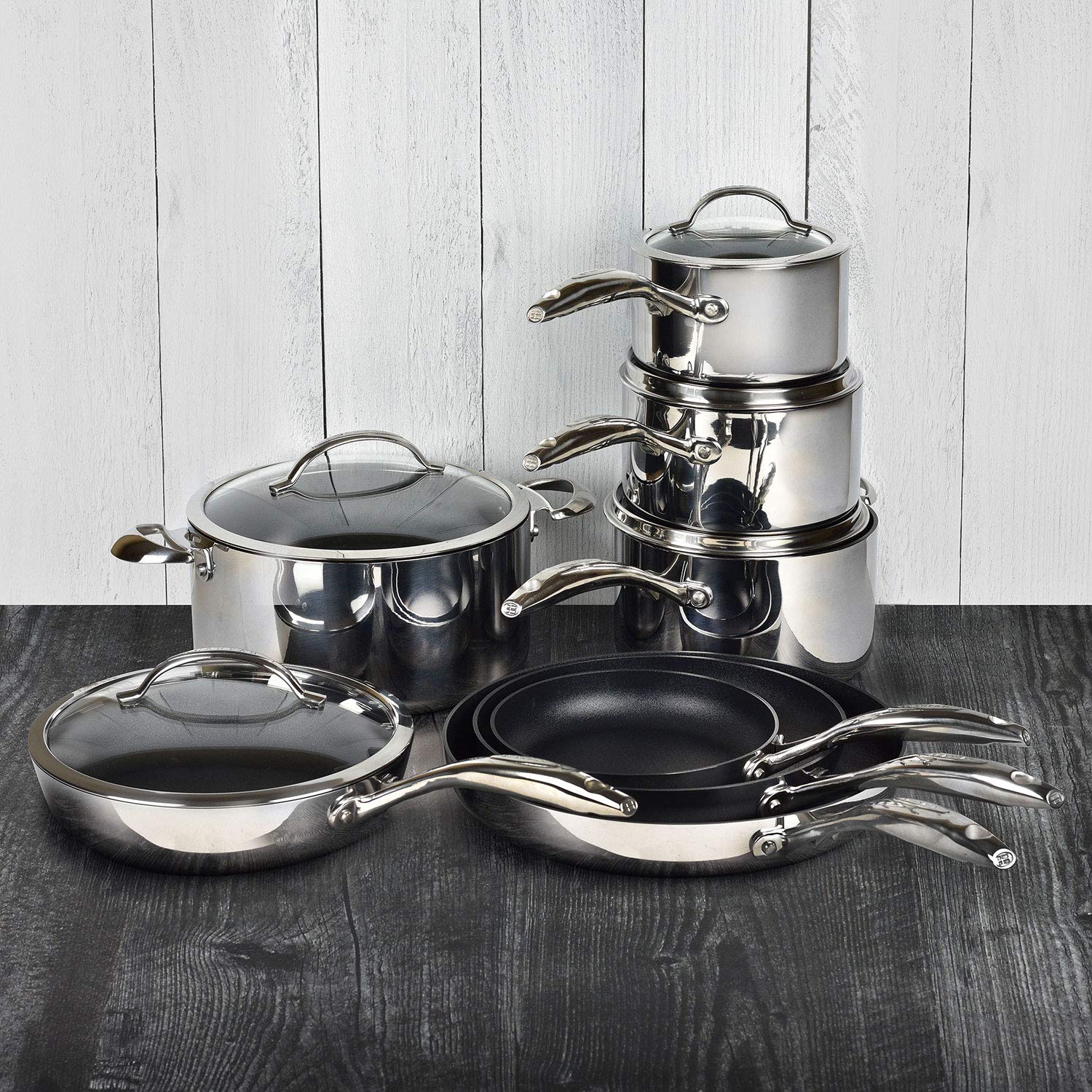 Scanpan HaptIQ 13 Piece Stainless Steel Nonstick Cookware Set, 1 pack