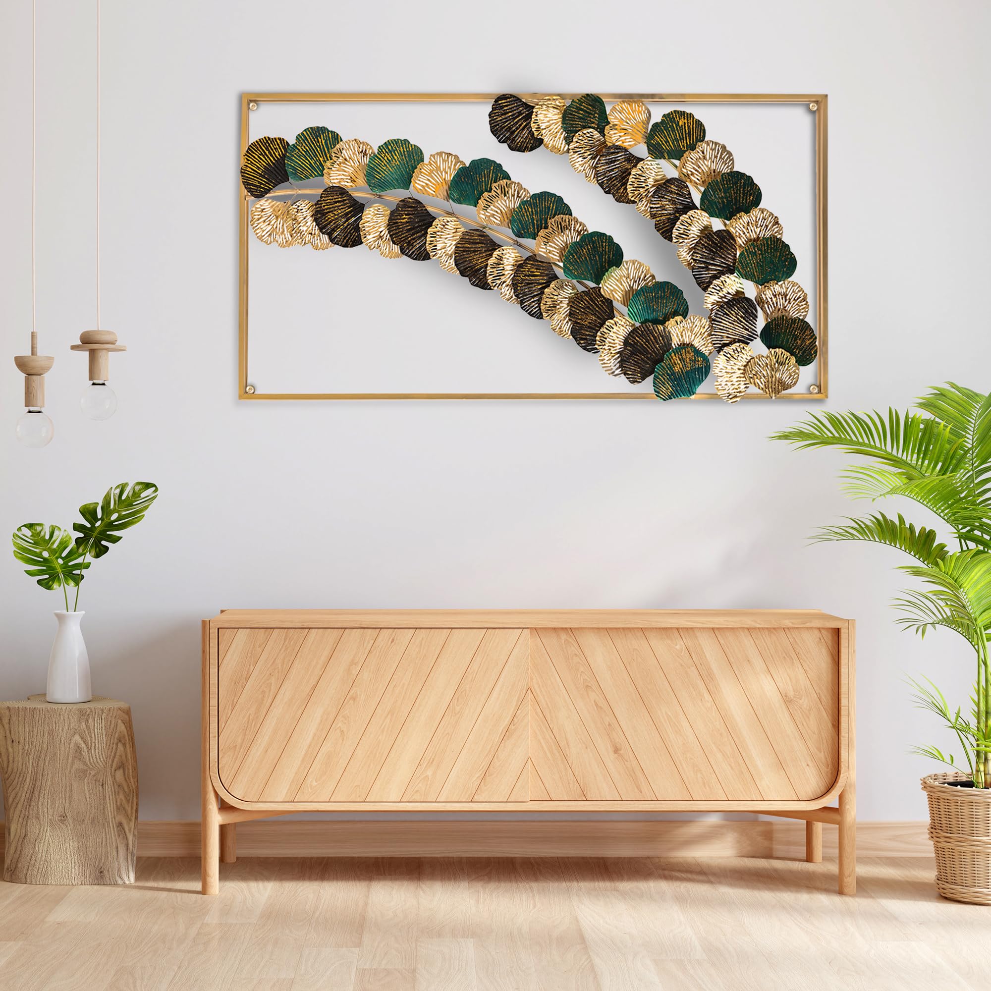 Decorative India Metal Leaf Pattern Abstract Wal Art For Living Room Decorative Wall Sculpture For Home Dcor