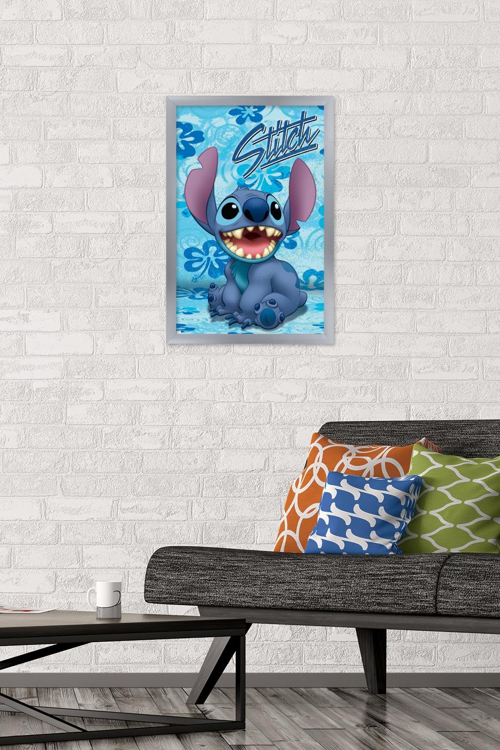 Trends International Disney Lilo And Stitch - Sitting Wall Poster, 14.72'' X 22.37'', Silver Framed Version