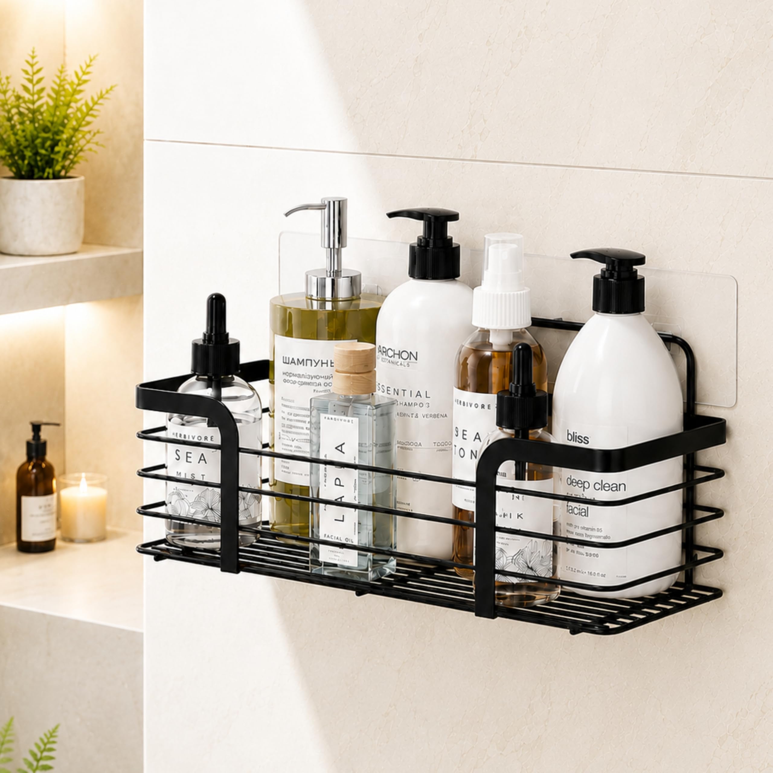 Jialto Self Adhesive Bathroom Shelf/Shower Caddy  Sus 304 Stainless Steel Bathroom Organiser Without Drill, Multipurpose Shelve