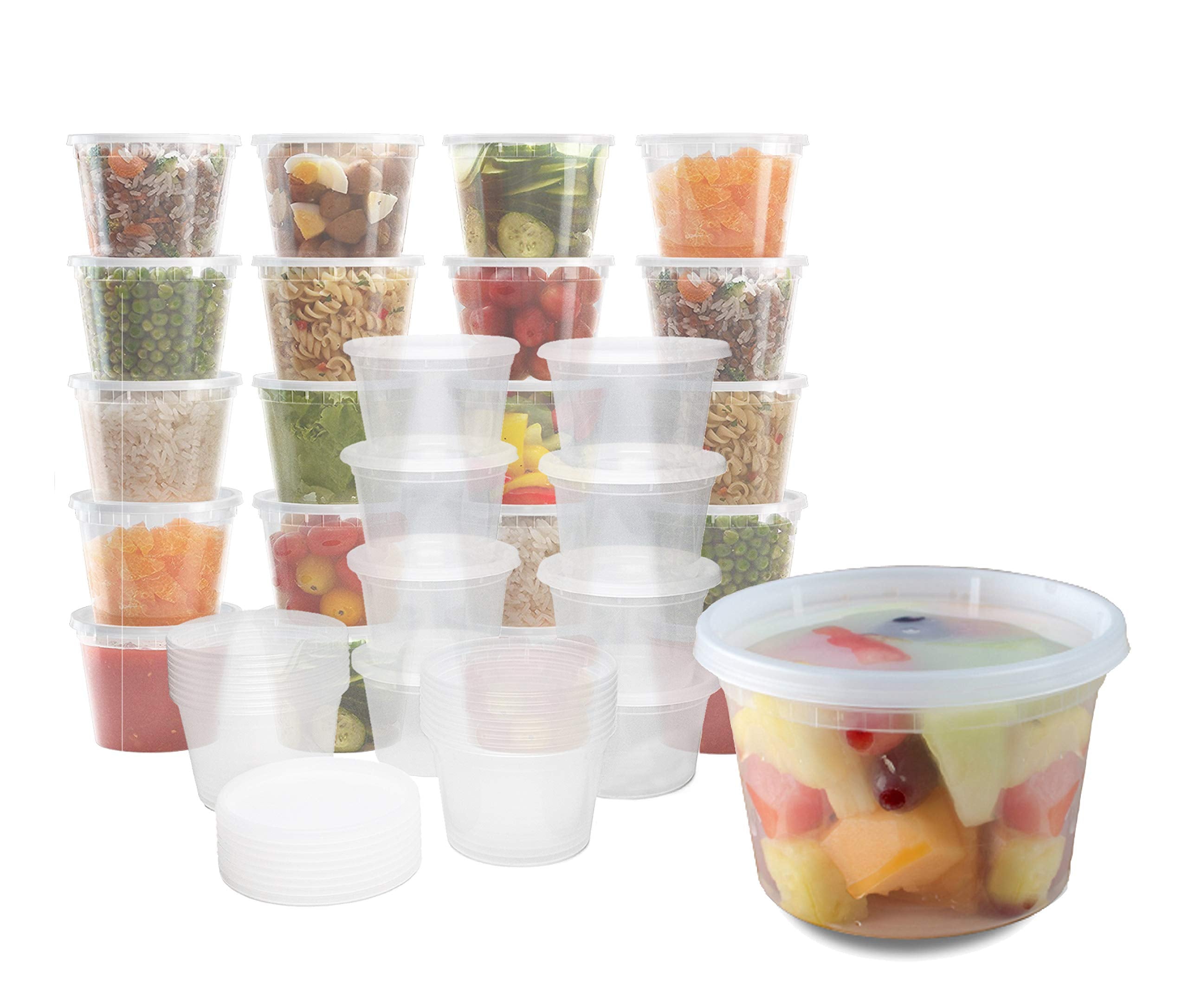 Healthy Packers Plastic Food Storage Containers With Lids (16 Oz, 40 Pack) - Bpa Free Deli Cups/Great For Leftovers, Supplies, M