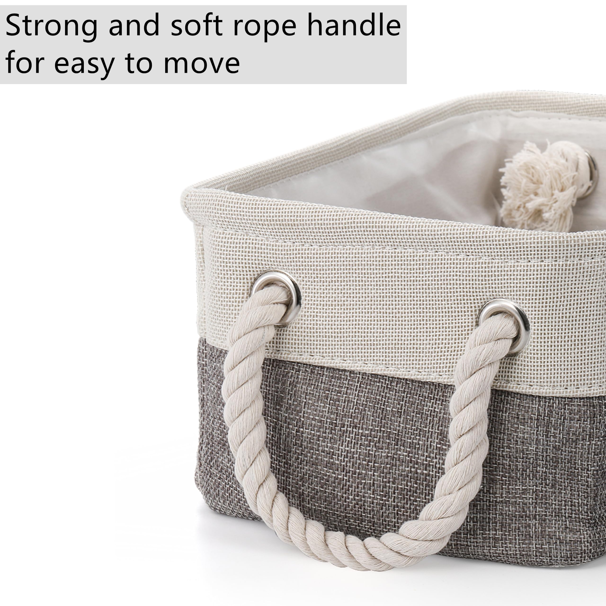 Dicunoy 6 Pack Storage Baskets For Organizing, Small Cloth Basket Bins With Handles, Empty Gift Baskets, Fabric Canvas Boxes For