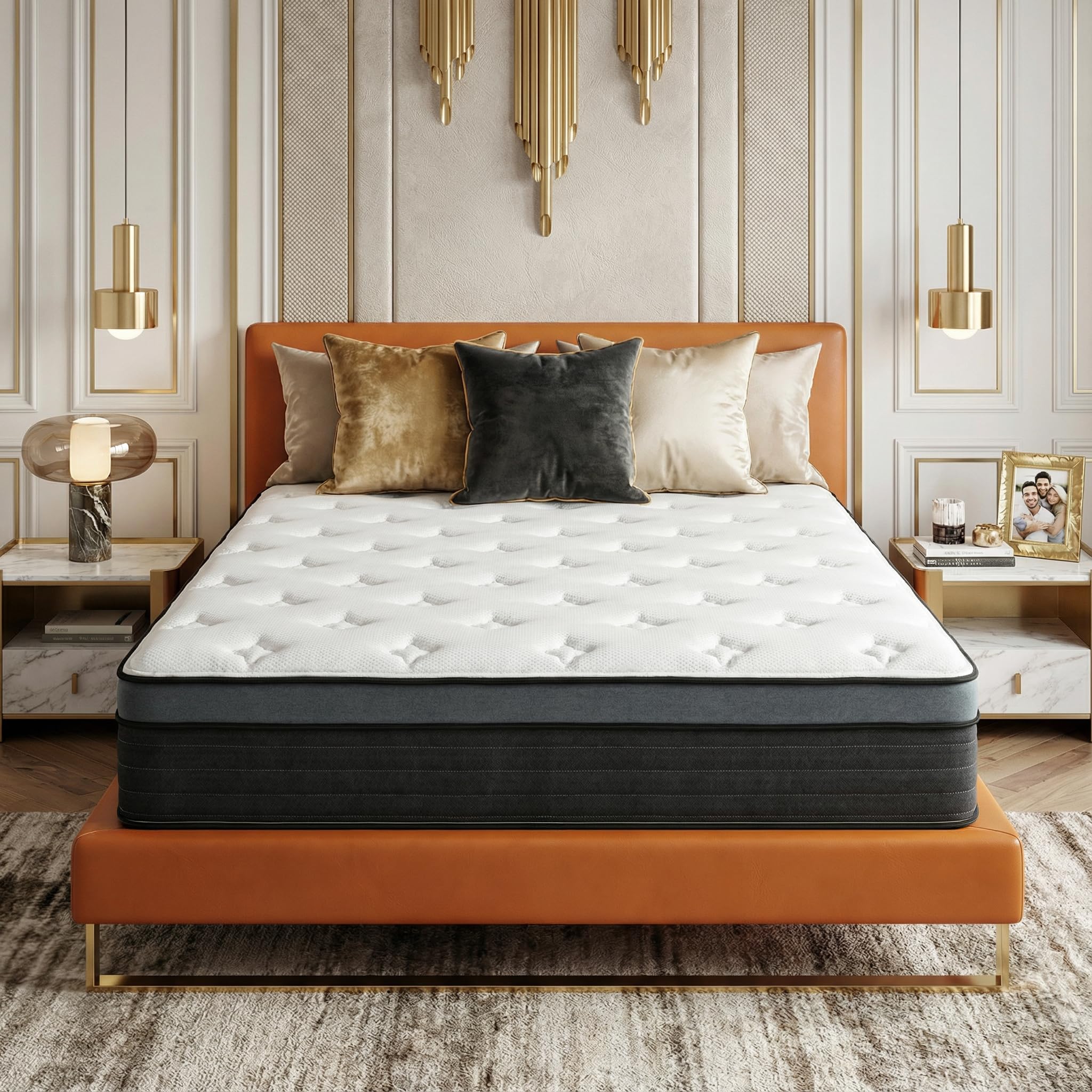 Inight King Mattress 12 Inch, Hybrid King Size Mattress In A Box, Gel Memory Foam And Individual Pocket Springs, Edge Support, M