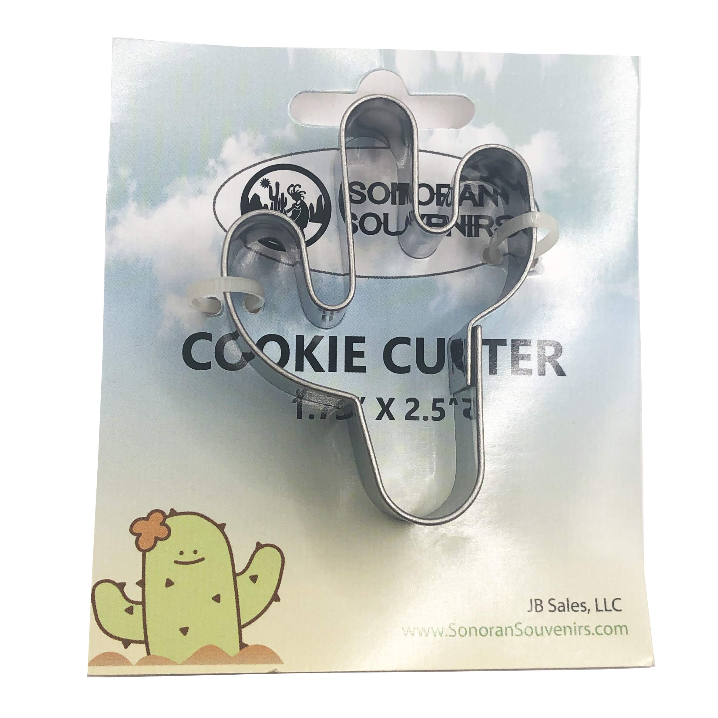 (2 Pack) Cactus Shape Cookie Cutters Stainless Steel Fondant Molds Cutters (2'' Wide X 2.75'' Tall) Southwest Party