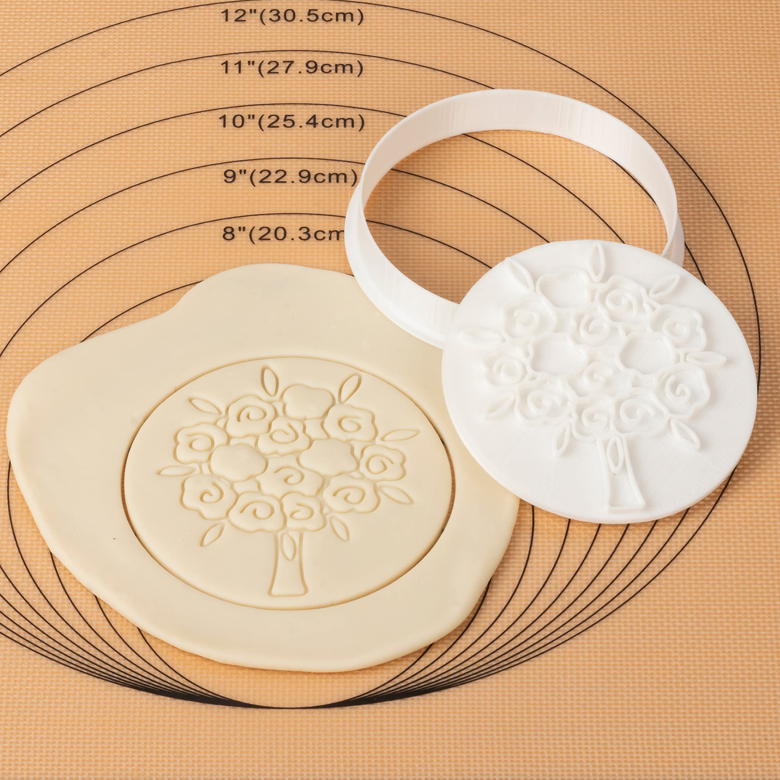 Flycalf Wedding Cookie Cutters With Plunger Stamps Bouquet Bridesmaid Bridal Shower Holiday Pla Cake Baking Accessories Cutter M