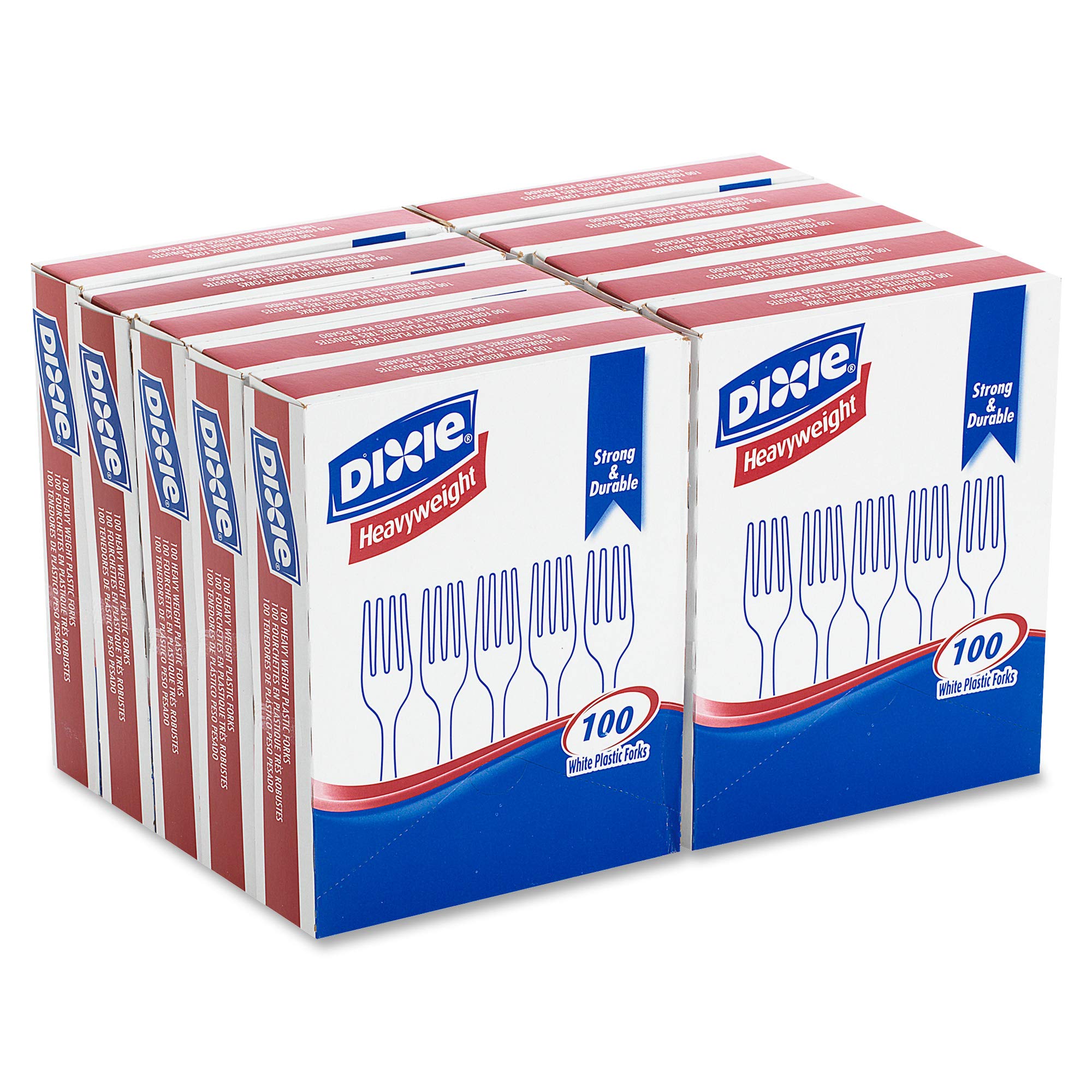 Dixie 7.13'' Heavy-Weight Polystyrene Plastic Fork by GP PRO (Georgia-Pacific)  White  FH207CT  1 000 Count (100 Forks Per Box  10 Boxes Per Case)