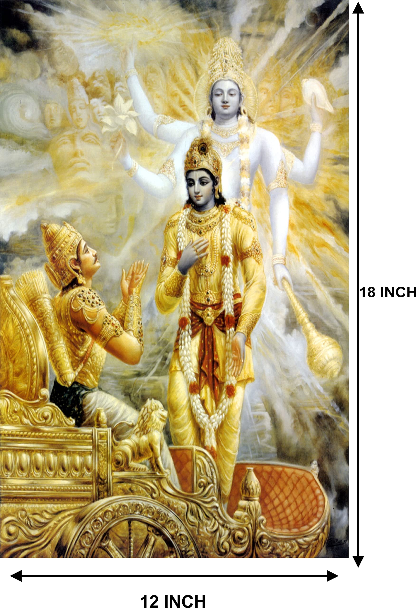 HK PRINTS Religious Mahabharata Wall Painting, Multicolour, 12x18 inch