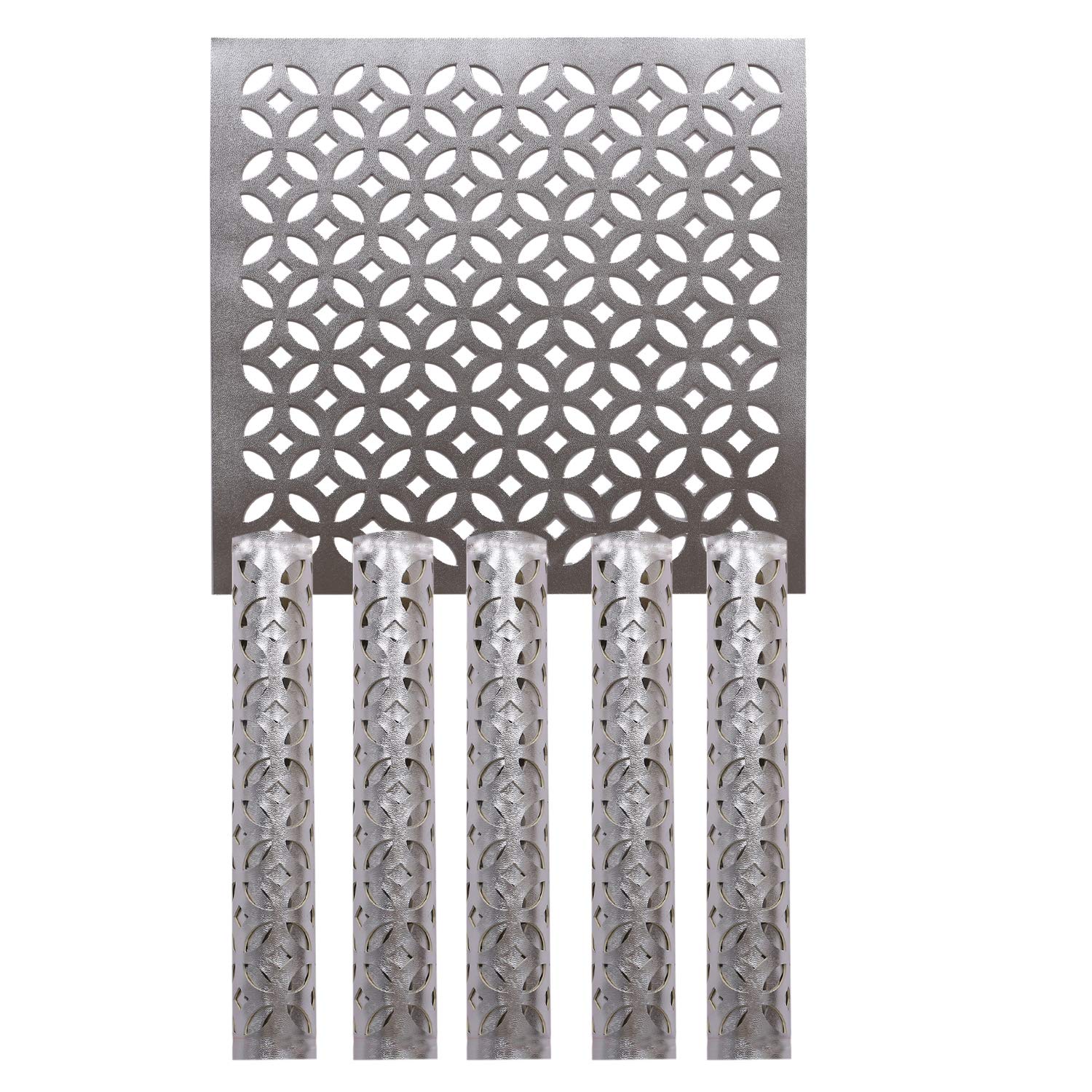 Kuber Industries Pvc Soft Leather 6 Pieces Dining Table Placemat Set (Silver) -Ctltc11348