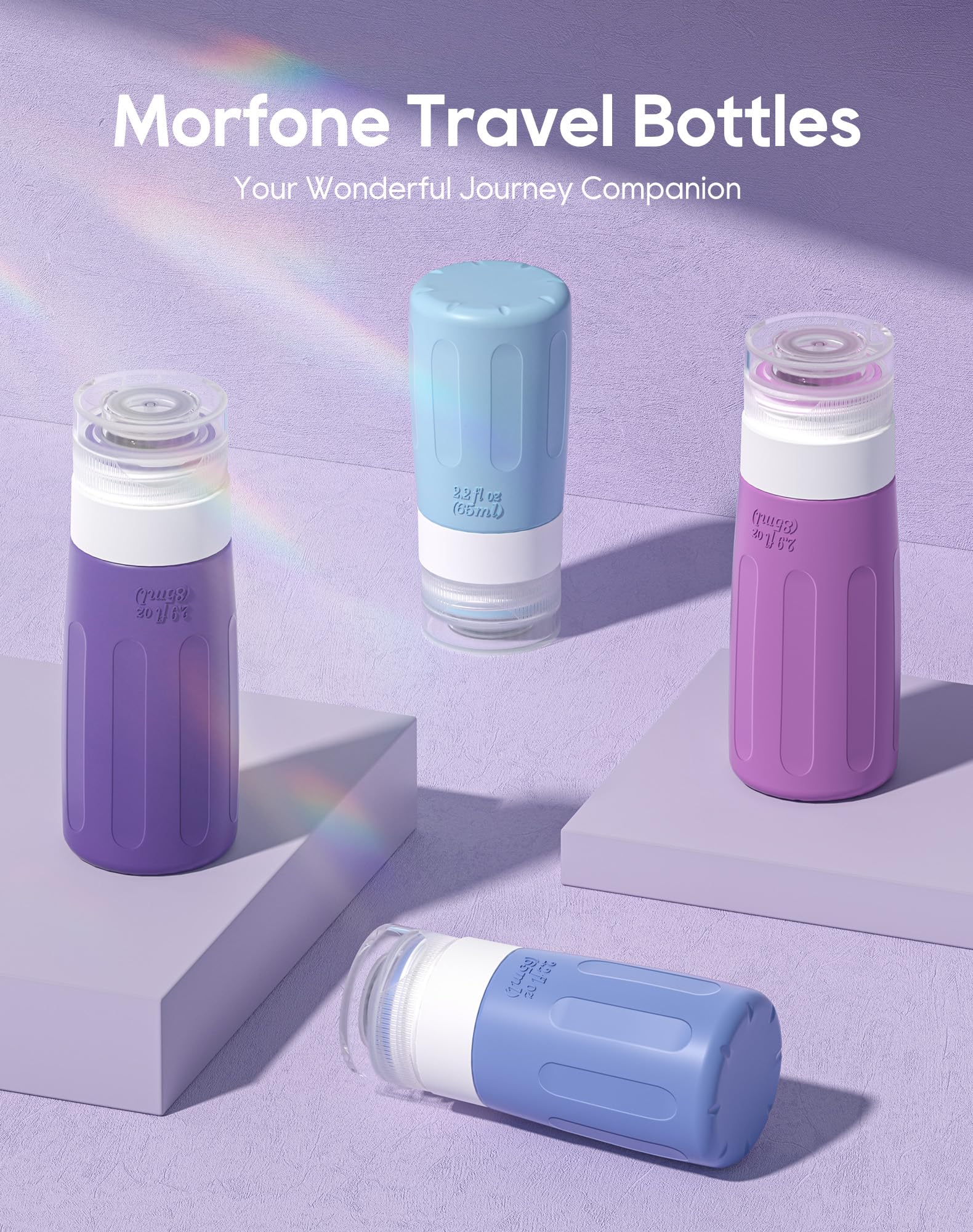 Morfone 16 Pack Silicone Travel Bottles Set For Toiletries Tsa Approved Travel Containers Leakproof Squeezable Refillable Access