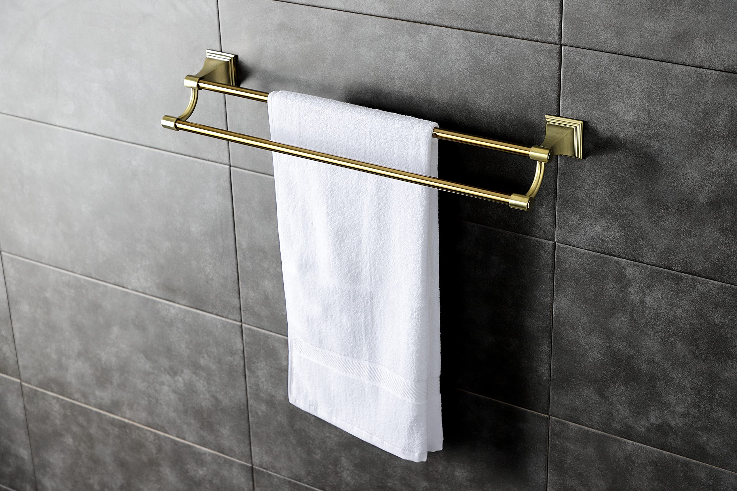 Kingston Brass BAH6123BB Monarch 24-Inch Dual Towel Bar  Brushed Brass