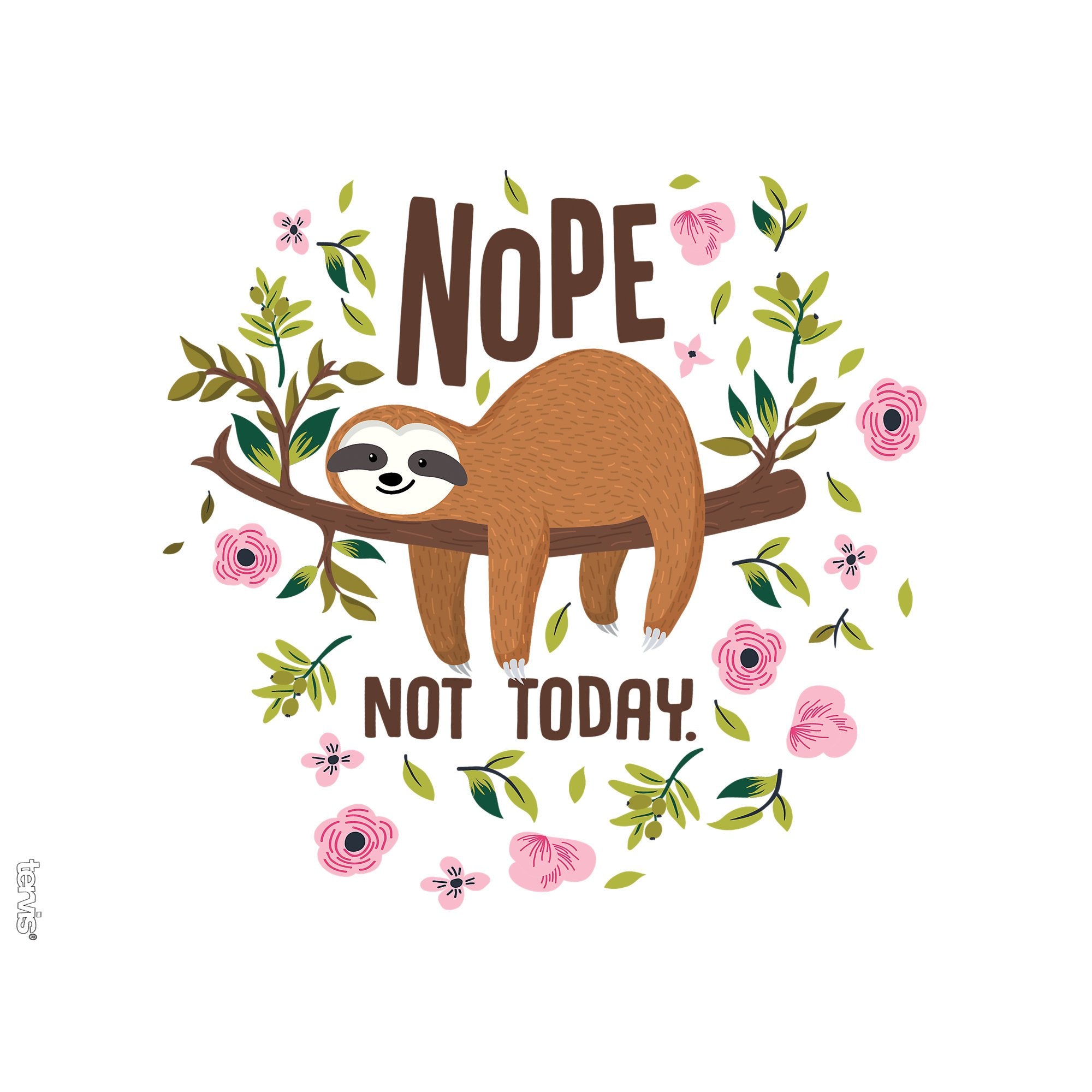 Tervis Sloth Nope Not Today Made In Usa Double Walled Insulated Tumbler Travel Cup Keeps Drinks Cold & Hot, 24Oz, Classic