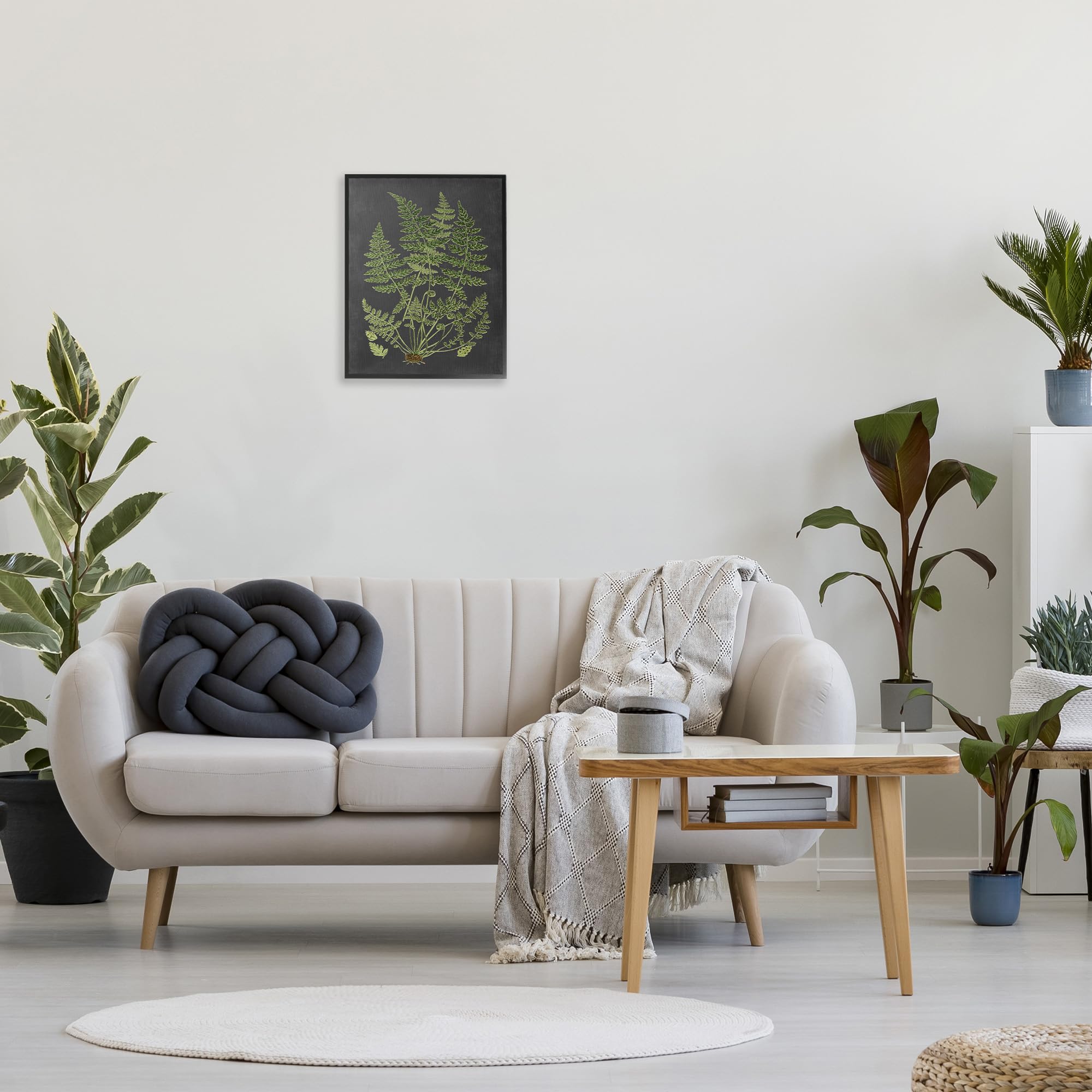 Stupell Industries Botanical Drawing Green Black Design Canvas