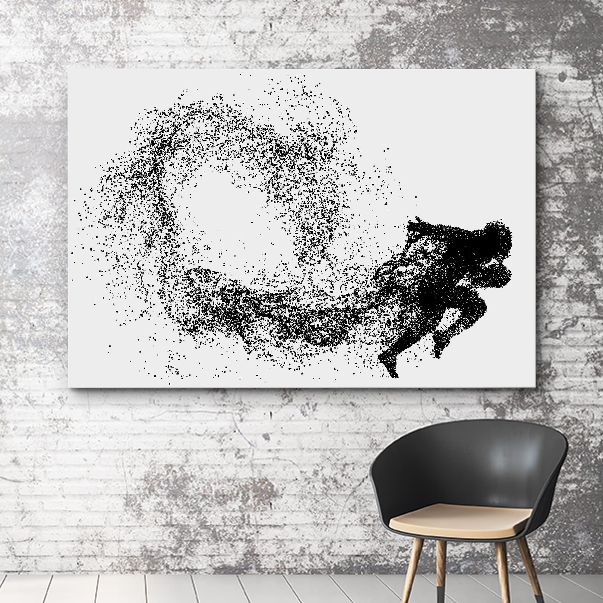 Wall26 Canvas Print Wall Art Spray Paint Graffiti Ink Football Player Sports & Fitness Athletes Digital Art Realism Boy'S Bedroo