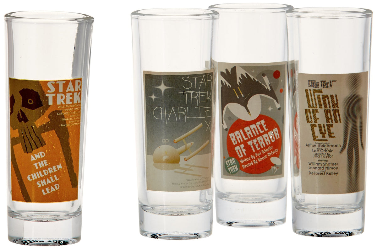 Star Trek The Original Series Fine Art Shot Glasses Set 2 Of 20, (Set Of 4)