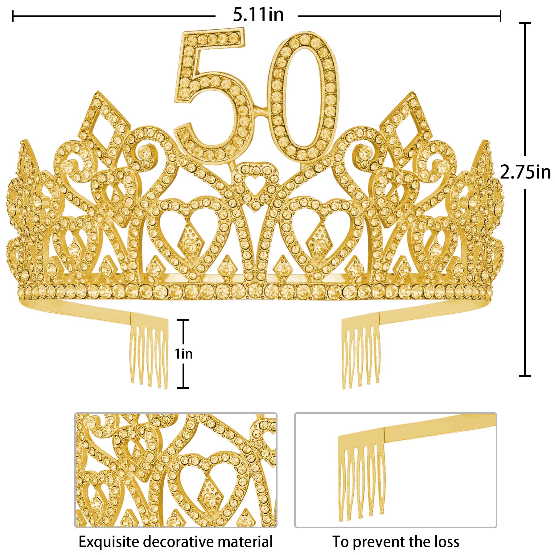 50Th Birthday Tiara For Women,50Th Birthday Sash And Crown,50 Crown Birthday For Women,50 And Fabulous Sash,50Th Birthday Sash F