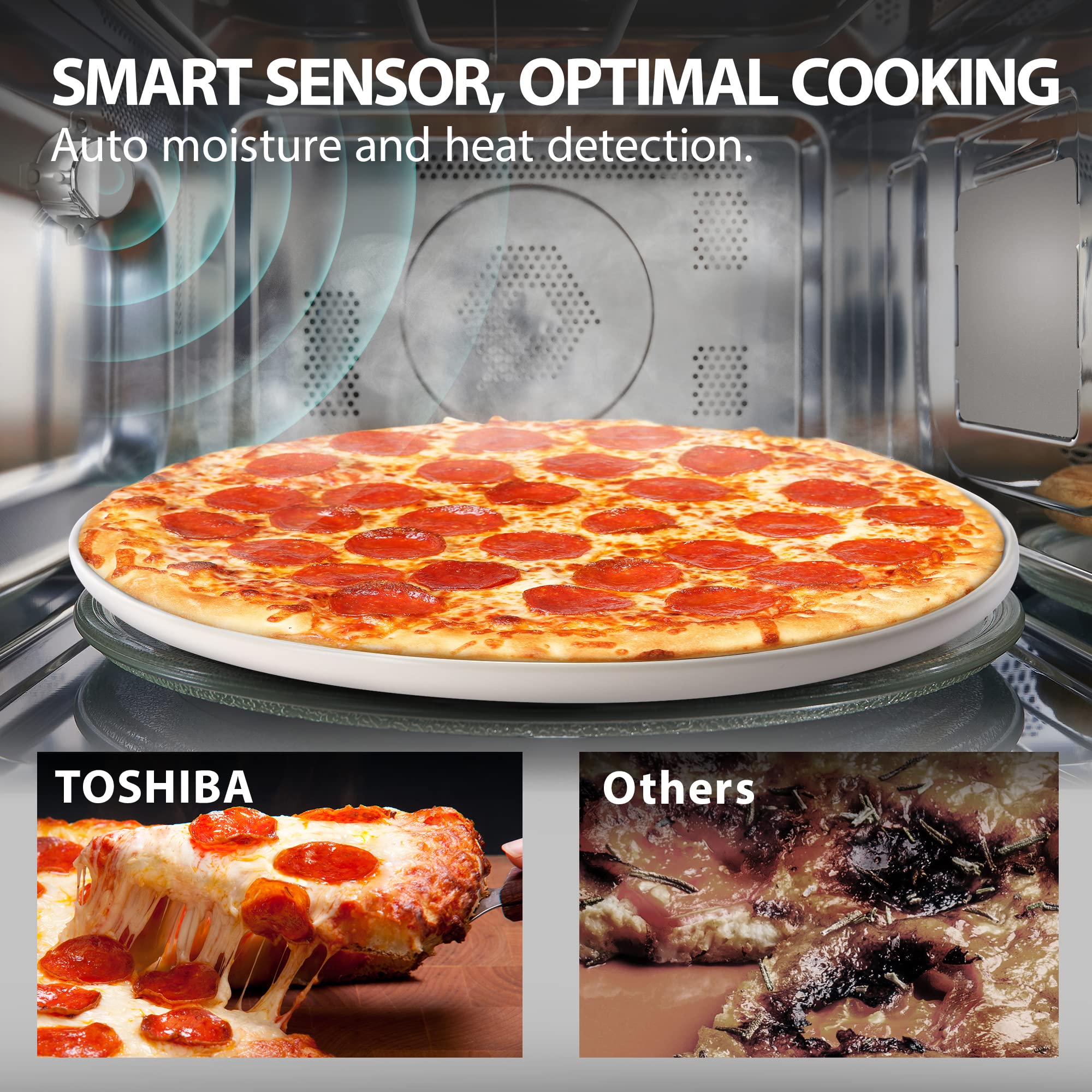 Toshiba 4-In-1 Ml-Ec42P(Ss) Countertop Microwave Oven, Smart Sensor, Convection, Air Fryer Combo, Mute Function, Position Memory