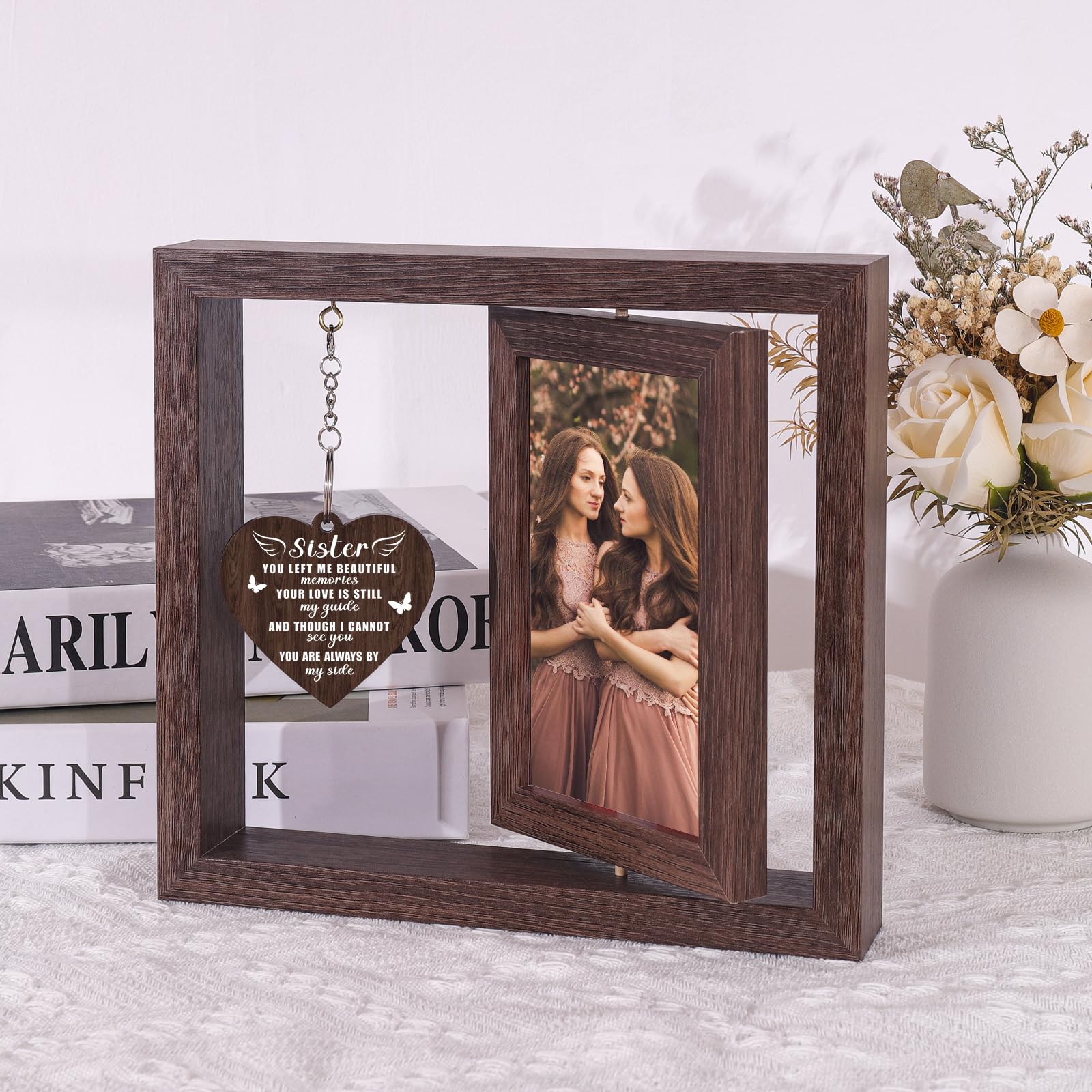 Boiveco Memorial Gifts for Loss of Sister, Sympathy Gift for Loss of Sister Memorial Picture Frame, In Memory of Sister Grief Re