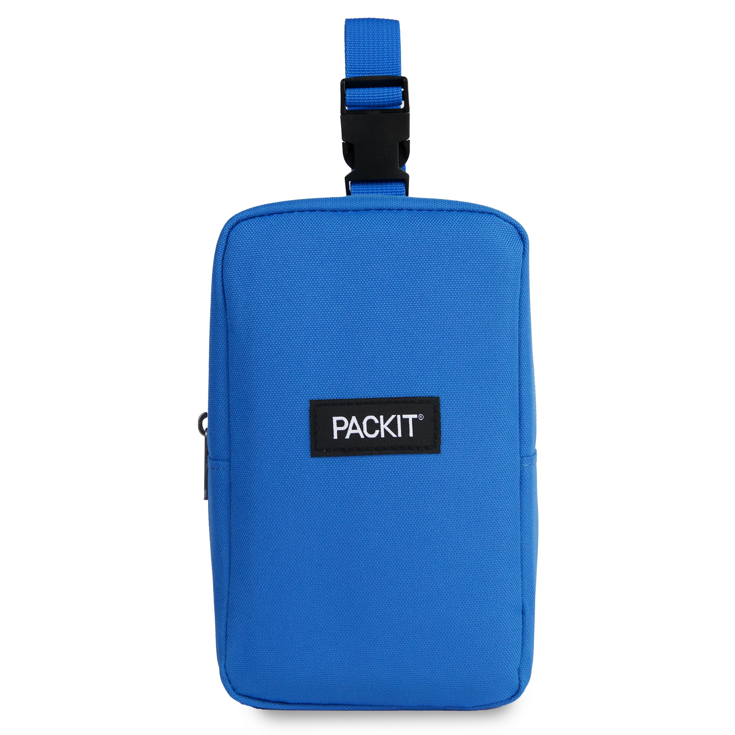 PackIt Freezable Upright Snack Box, Azure Blue, Built with ECOFREEZE Technology, Fully Freezable, Collapsible, Reusable, With To