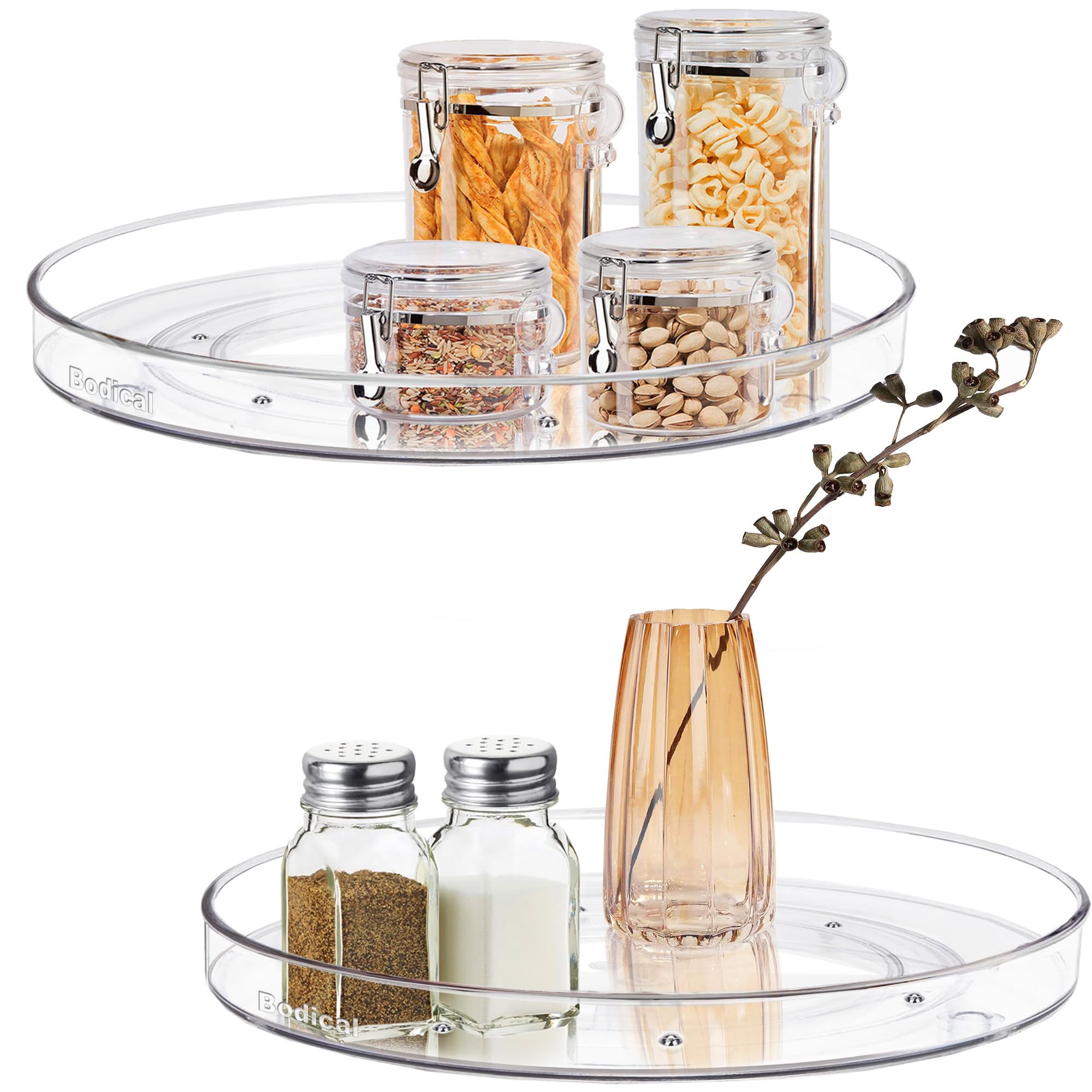 BodiCal 2 Pack Lazy Susan Organizer,10.6 Turntable Organizer for Pantry
