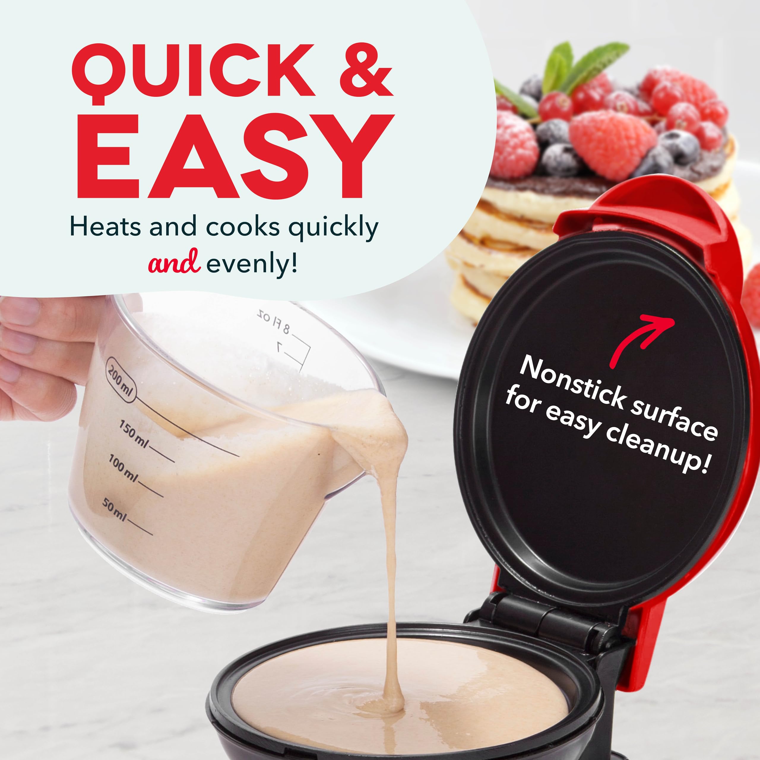 Dash Mini Maker Electric Round Griddle For Individual Pancakes, Cookies, Eggs & Other On The Go Breakfast, Lunch & Snacks With I