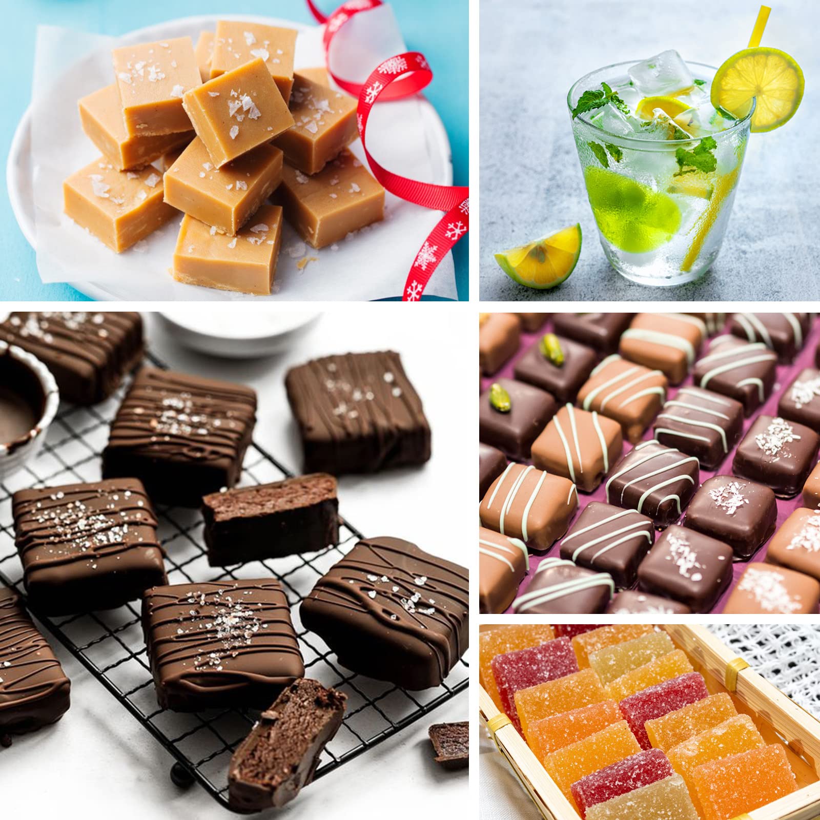 Sakolla 40 Cavities Square Silicone Molds, Mini Cubes Silicone Mold For Chocolate, Hard Candy, Ice Cubes, Gummy