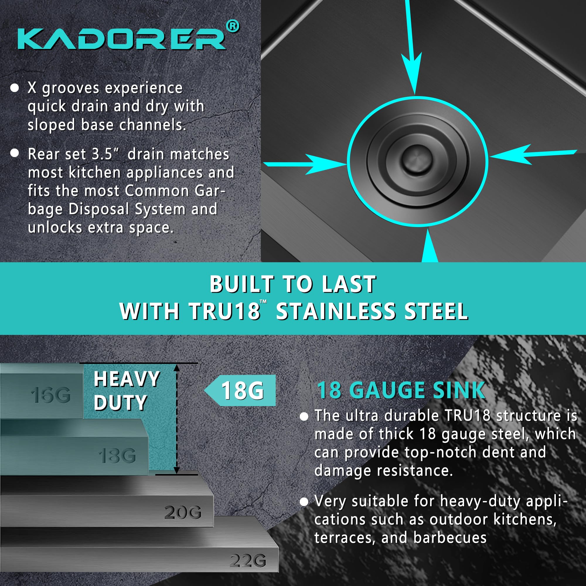 15 X 15 Inch Black Drop In Kitchen Bar Sink, Small Kitchen Sink Single Bowl Topmount Bar Prep Sink 18 Gauge Stainless Steel Bar