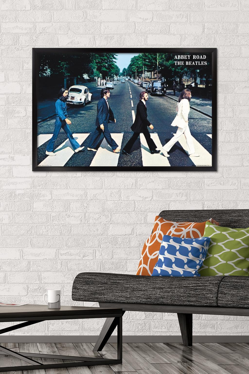 Trends International Abbey Road Wall Poster, 24.25" x 35.75", Black Framed Version, Model FR15893BLK22X34