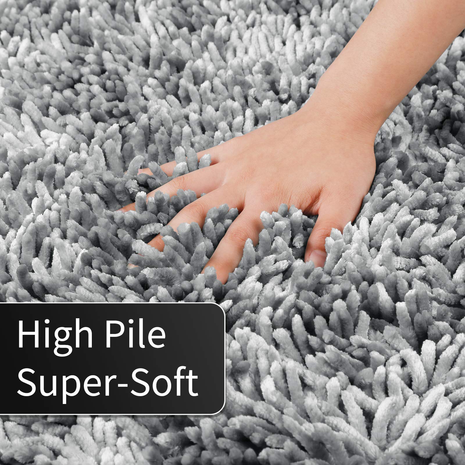 Yimobra Bathroom Rug Mat 24 X 17 Inch, Extra Soft And Absorbent Luxury Chenille Shaggy Bath Rugs Non Slip, Machine Washble Dry,