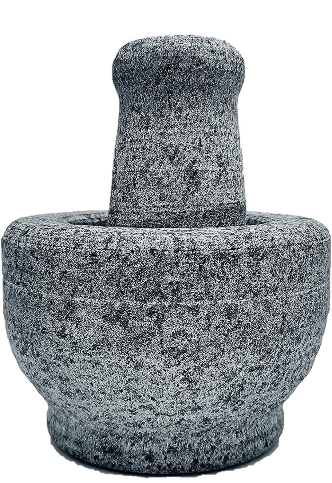 Subaa Stone Mortar And Pestle Set For Spices, Okhli Masher, Khalbatta Stone, Kharal, Mixer, Natural & Traditional Grinder, Musal