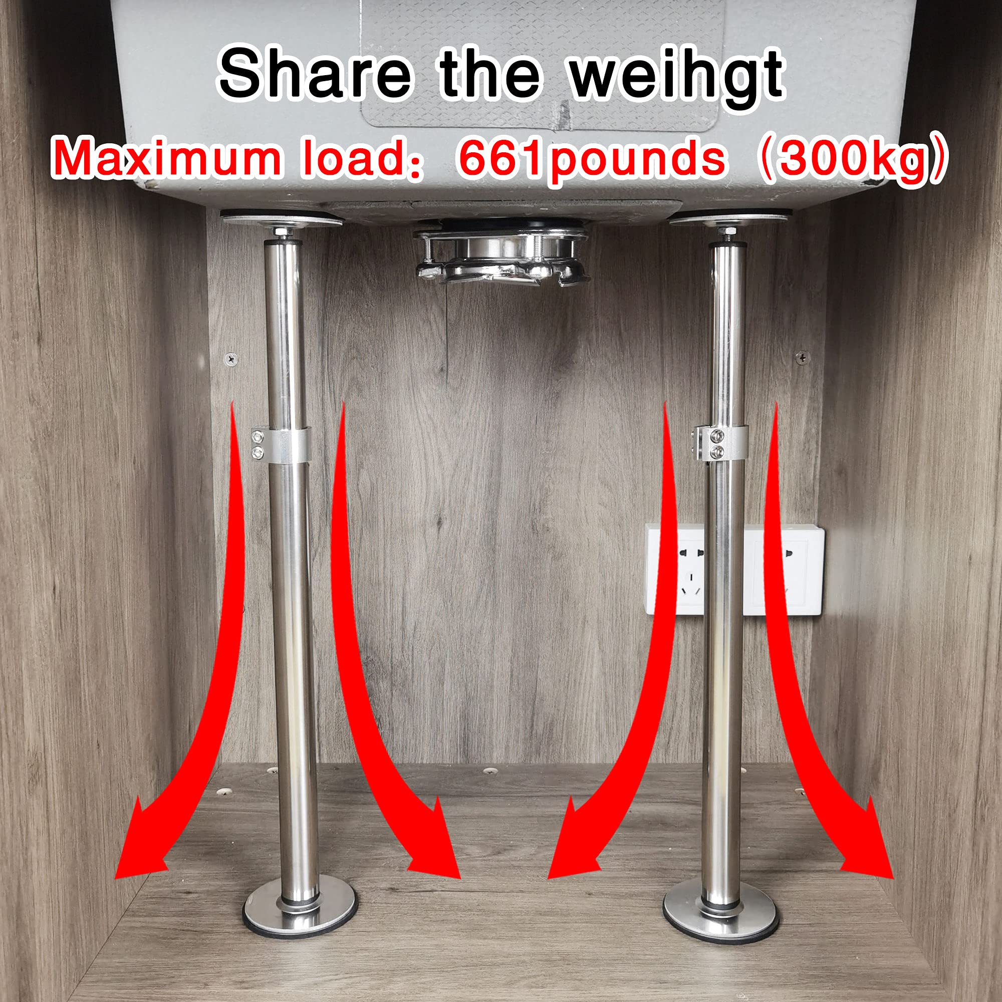 Tyestand St-2 Undermount Sink Brackets Stainless Steel Adjustable Support Sink Legs Installation And Repair System Kit For Kitch