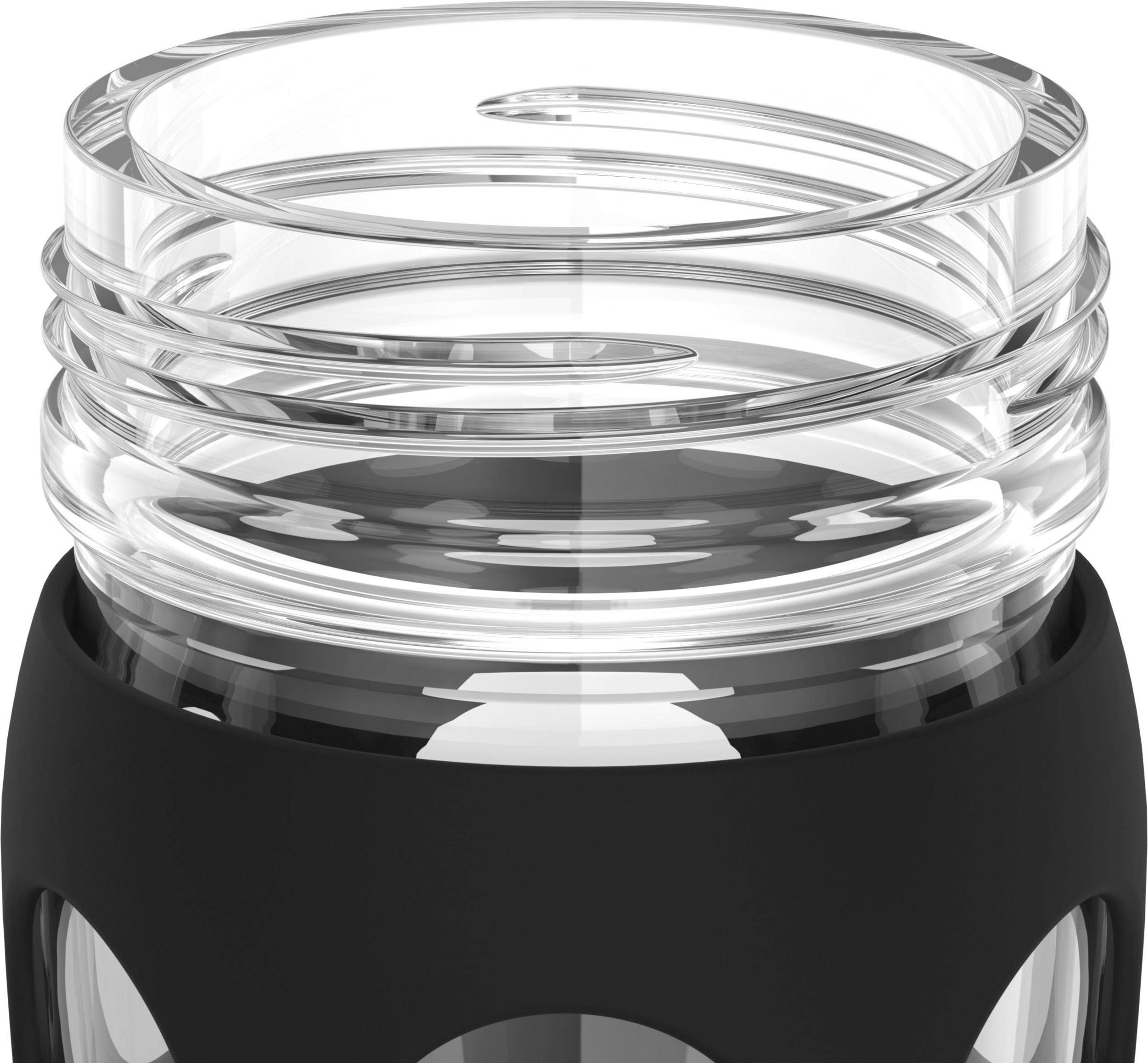 Lifefactory 22-Ounce Bpa-Free Glass Water Bottle With Classic Cap And Protective Silicone Sleeve, Onyx