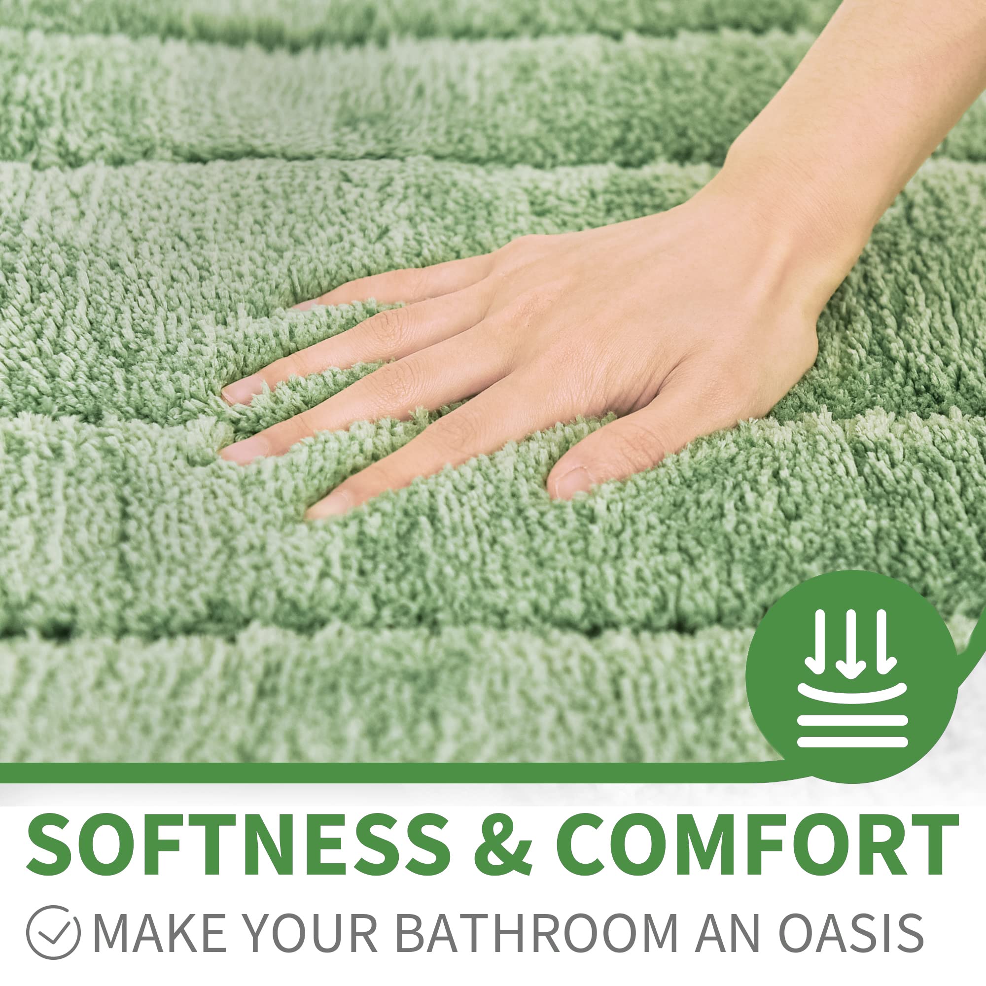Granny Says Sage Green Bathroom Rugs Non Slip, 20'' X 32'', Bathroom Rugs Washable,Bath Rugs For Bathroom,Bath Mats For Bathroom
