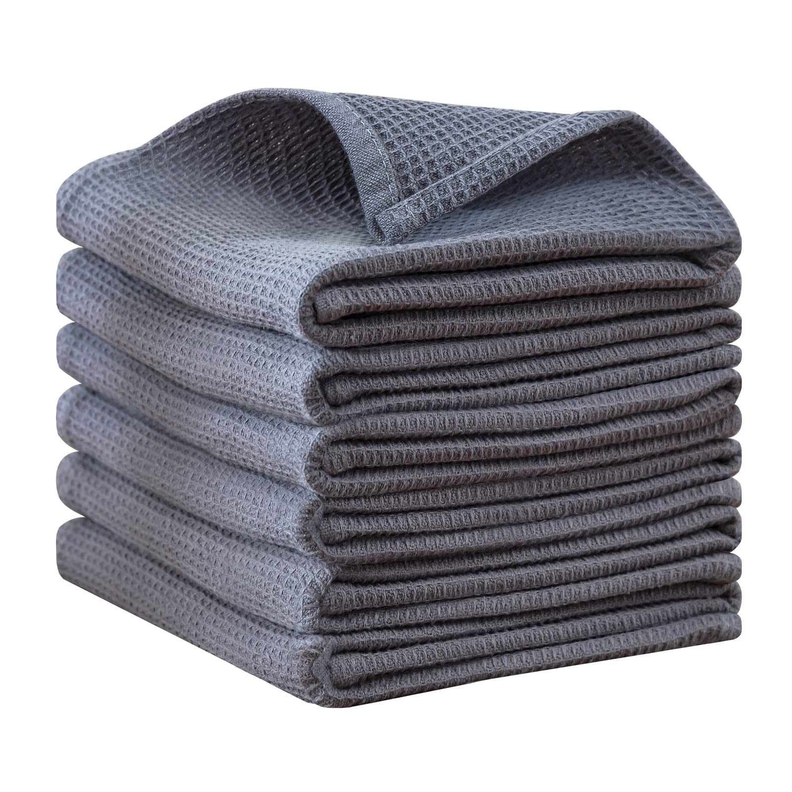 Quiltina 100% Cotton Absorbent Kitchen Dish Towels Set, Waffle Weave Kitchen Hand Towels, Ultra Soft Dish Towels Dish Cloths, Qu