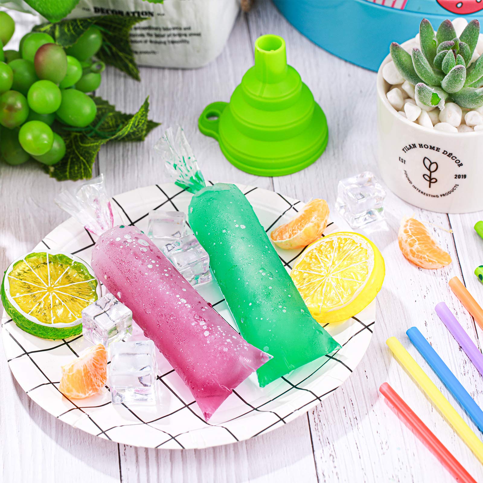 Patelai 200 Pieces Ice Pop Bags 2 X 8 Inch Bolsitas Para Bolis De Hielo Mexicanas Ice Cream Bolis Bags Pouch For Making Ice Cand