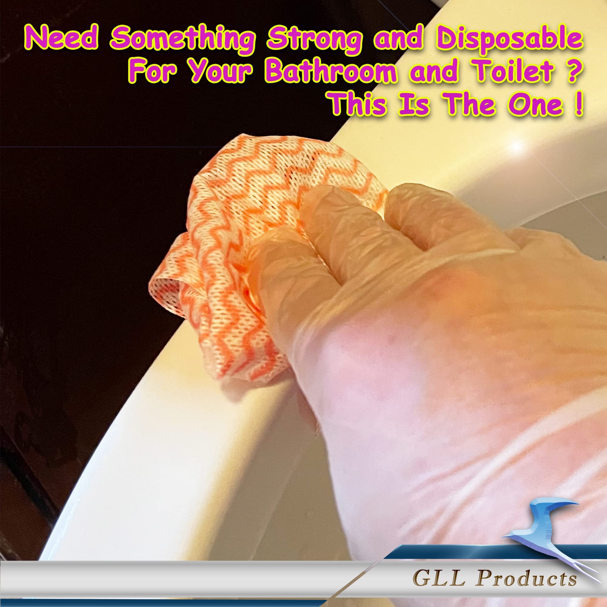 GLL Disposable Cleaning Cloths Wipe Roll, Dish Wash Cloths, Cleaning Washcloth Towel for Kitchen Bathroom Furniture and Car (Pac