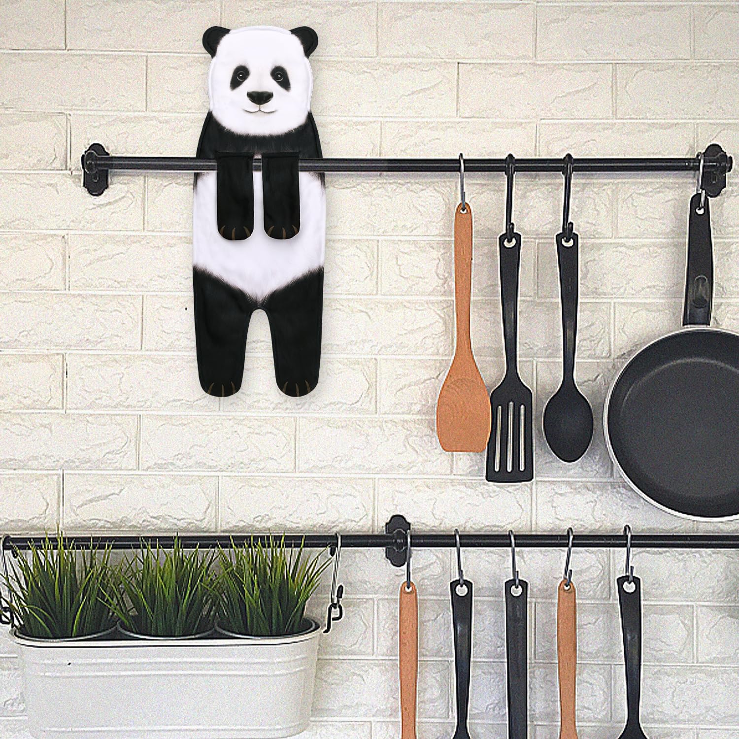 Agrimony Funny Panda Hand Towels For Bathroom Kitchen - Cute Decorative Decor Hanging Washcloths Face Towels Super Absorbent Sof