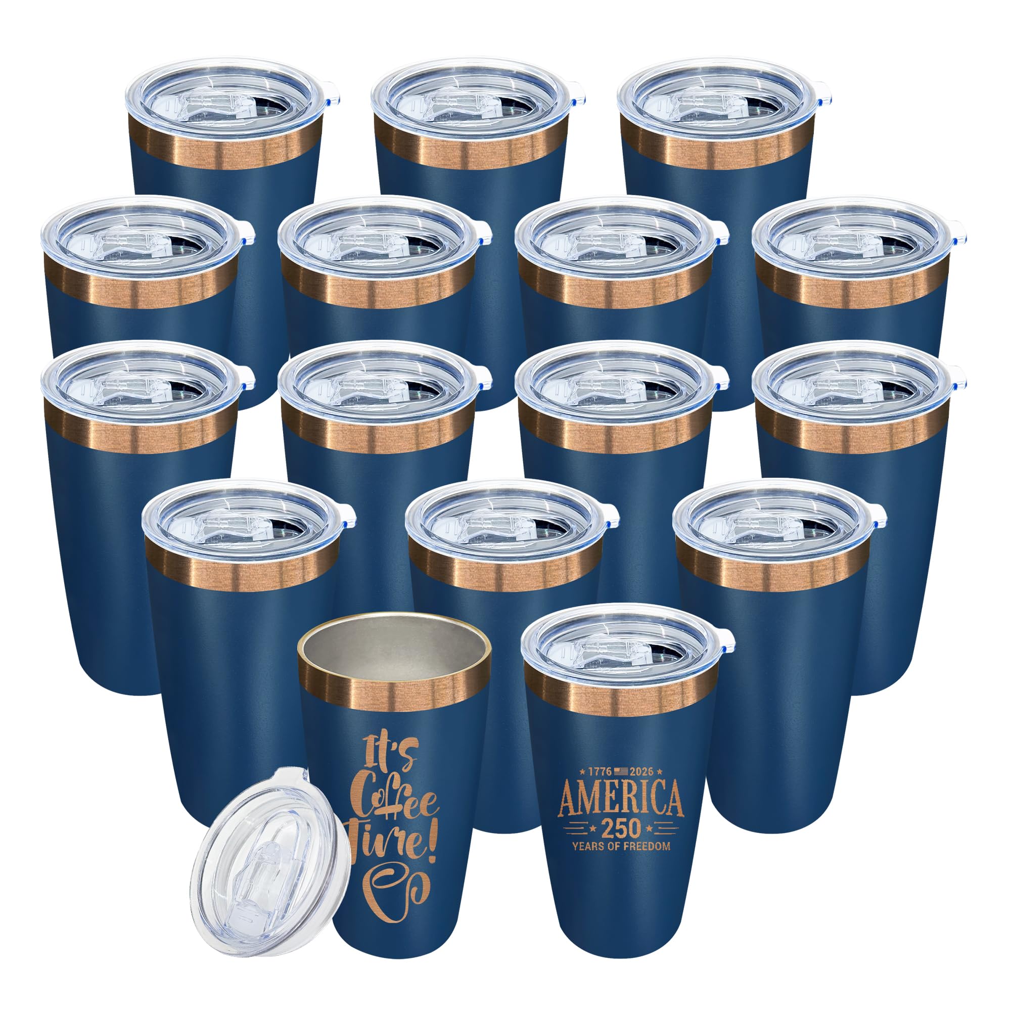 STELOXIA 10 oz Coffee Tumbler Bulk Travel Coffee Mug,Navy,16 Pack