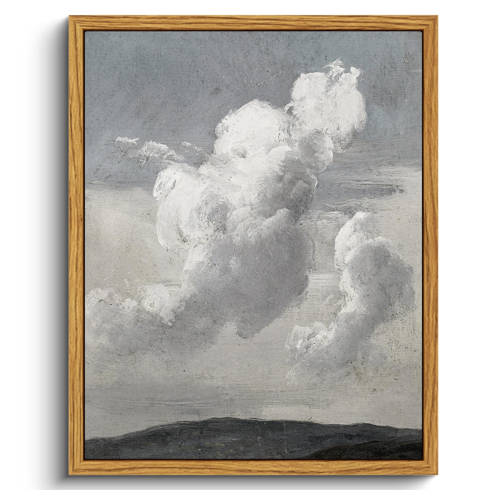 Viyyiea Vintage Framed Cloud Wall Art Decor, Living Room Bedroom Cloudy Pictures Collage Wall Decor, Framed Canvas Prints Artwor
