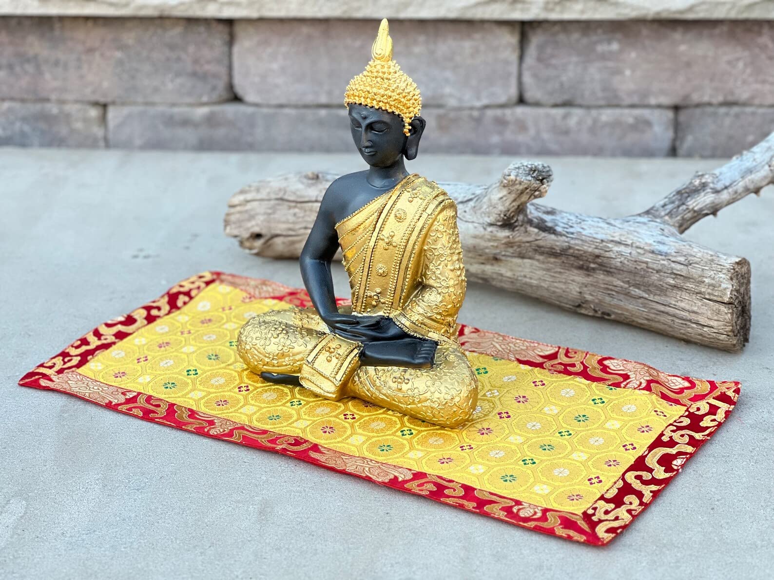 Dharmaobjects Tibetan Silk Brocade Table Runner / Shrine Cover / Altar Cloth / Table Cover (20 X 10 Inches)