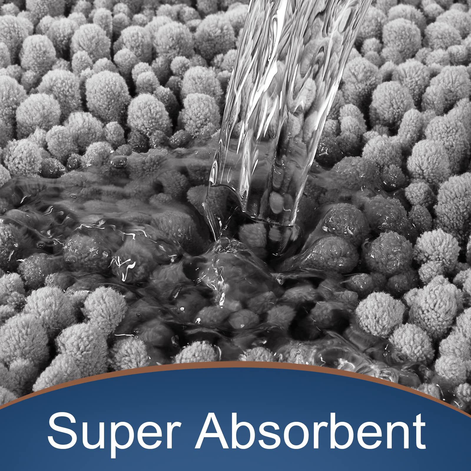 Yimobra Original Luxury Shaggy Bath Mat  Runer Rugs 44.1 X 24 Inches  Super Absorbent Water  Non-Slip  Machine-Washable  Soft and Cozy  Thick Modern for Bathroom Bedroom  Gray