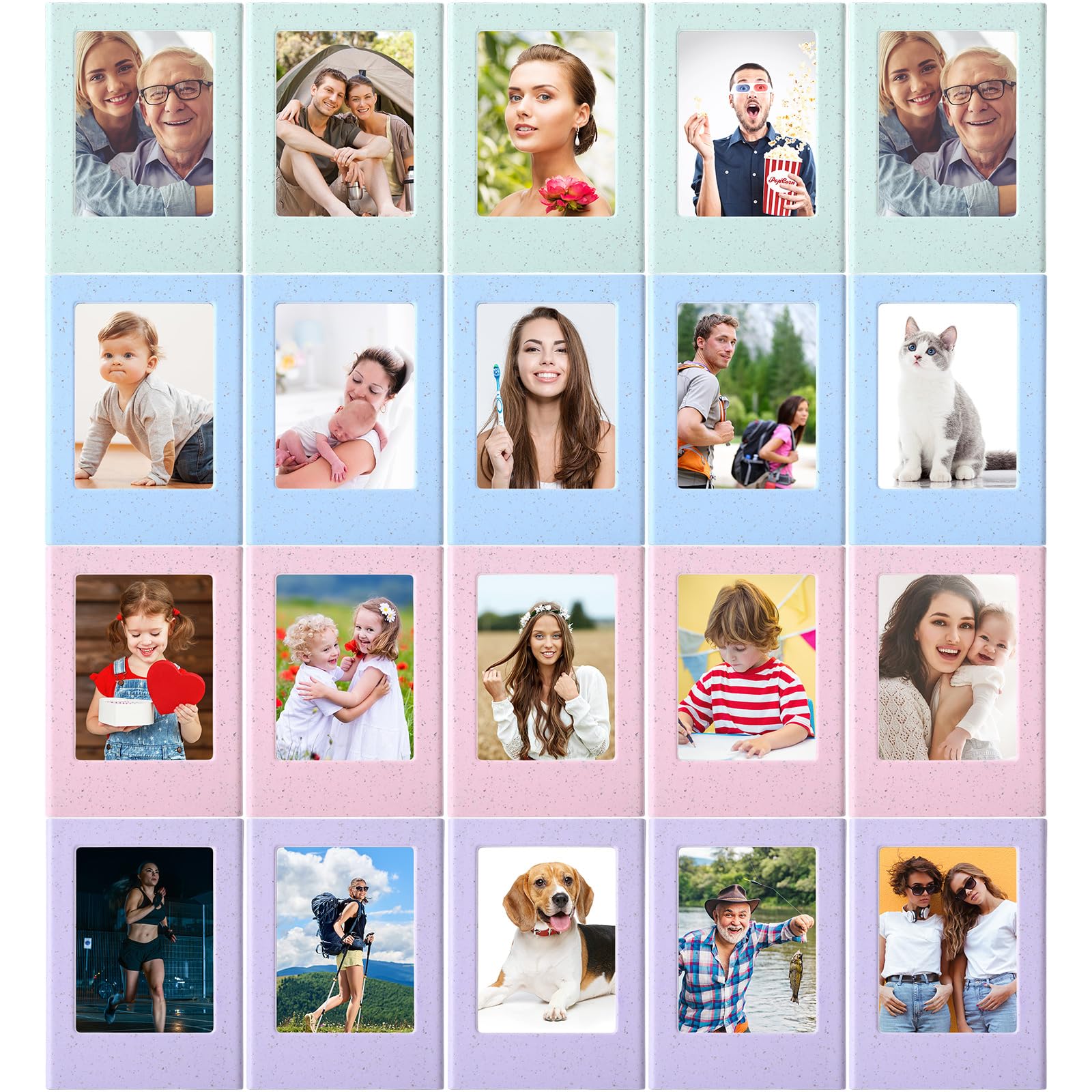 Epakh 20 Packs Magnetic Picture Frame 3 Inches Magnet Photo Frames Colorful Mini Table Photo Frame Holder for Mini Fridge Home S