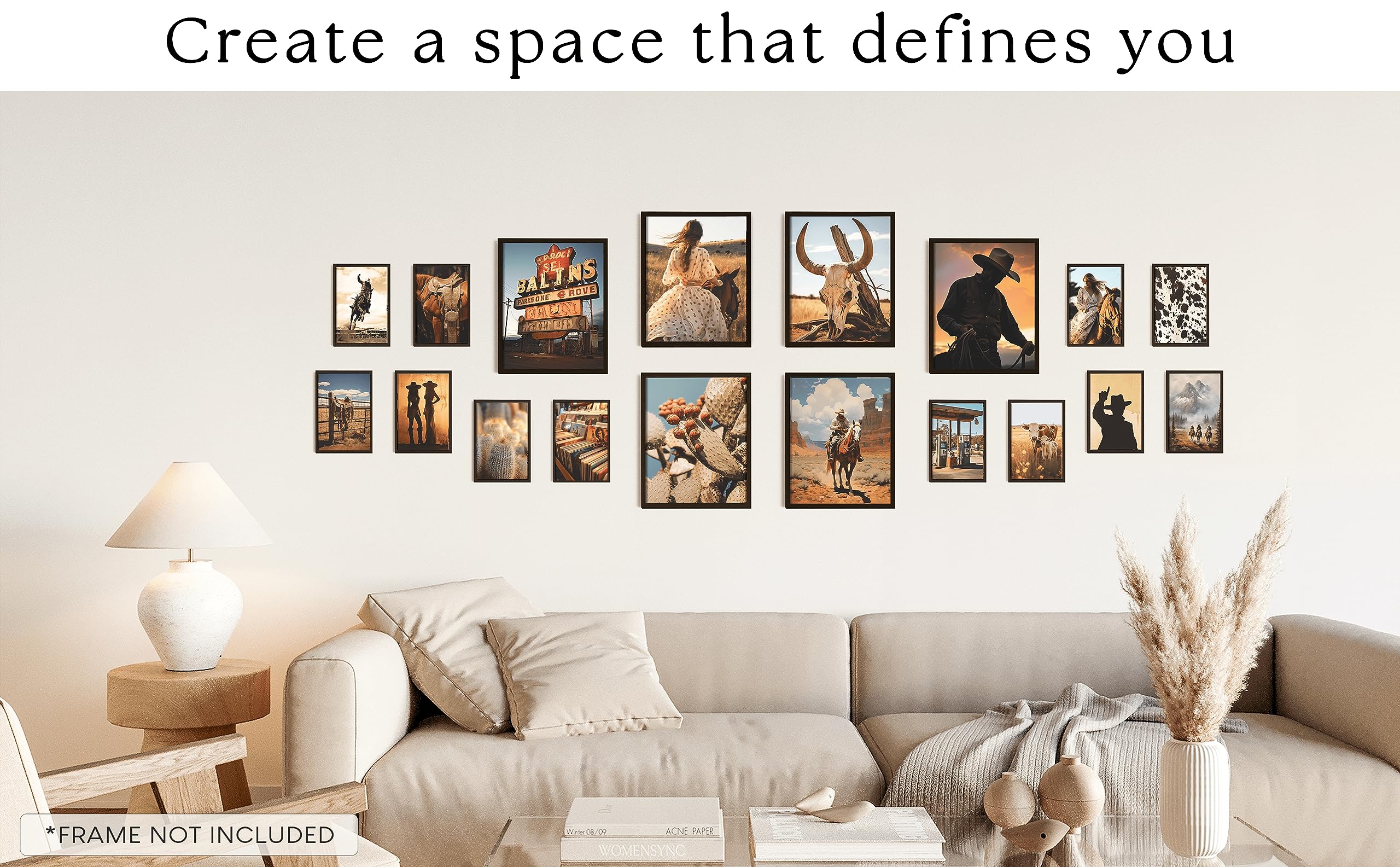 97 Decor Western Room Decor for Bedroom - Western Wall Decor  Western Wall Art Prints  Western Pictures Wall Decor  Antique Cowboy Decor for Home  Vintage Cowgirl Poster for Living Room (UNFRAMED)